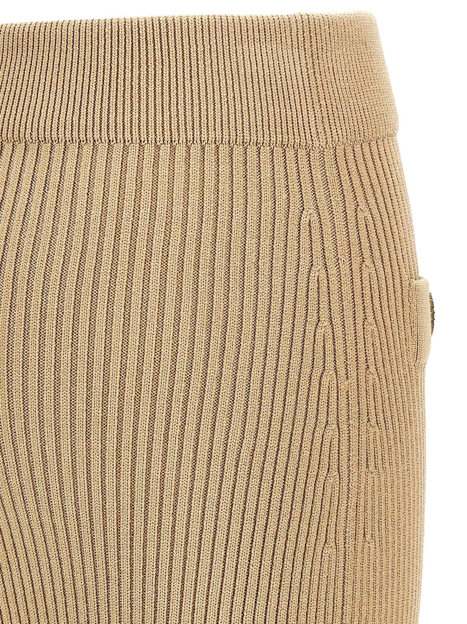 Balmain Women Ribbed Midi Skirt BALMAIN
