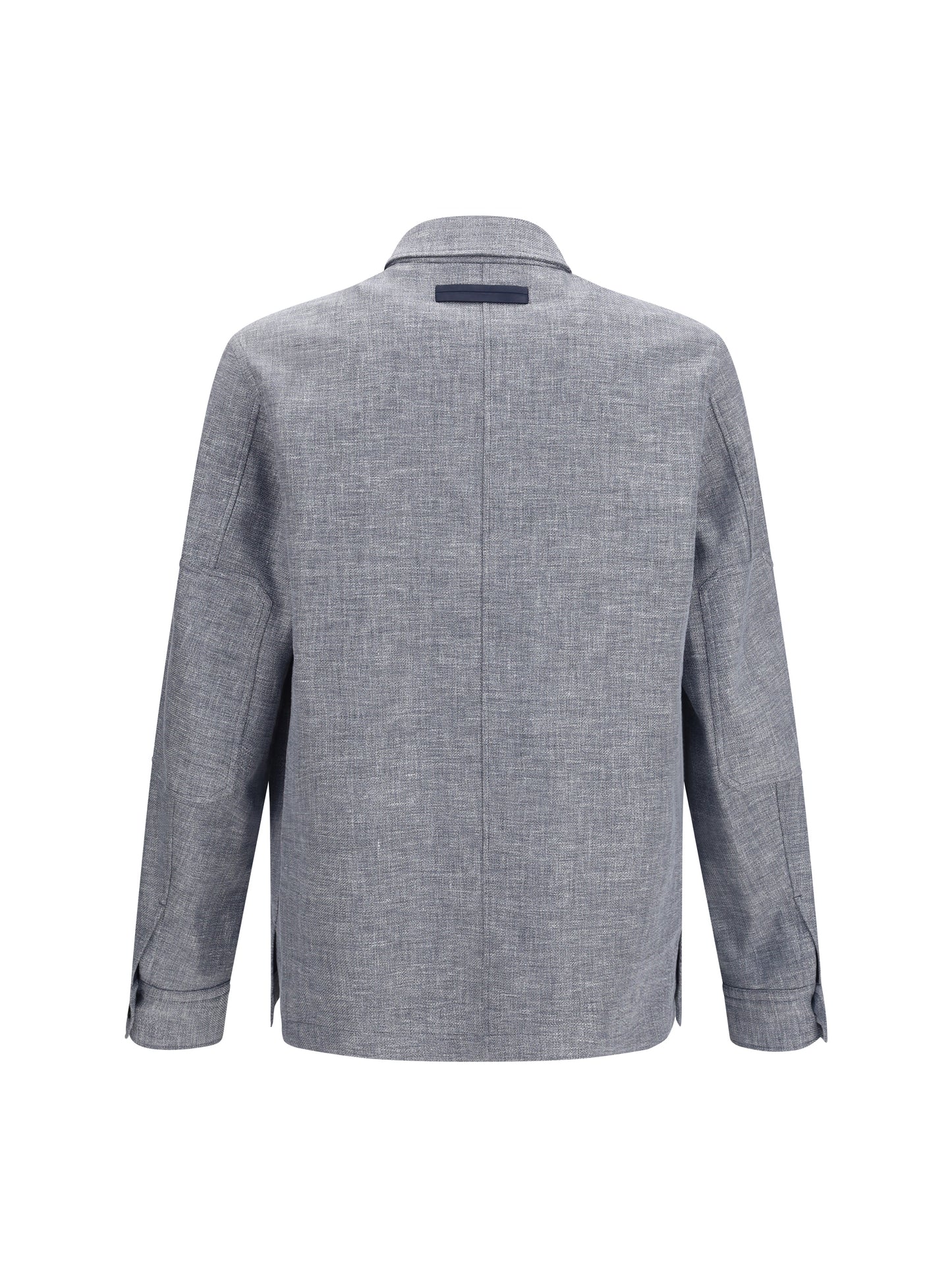 Zegna Men Crossover Shirt Jacket In Linen Wool And Silk ZEGNA