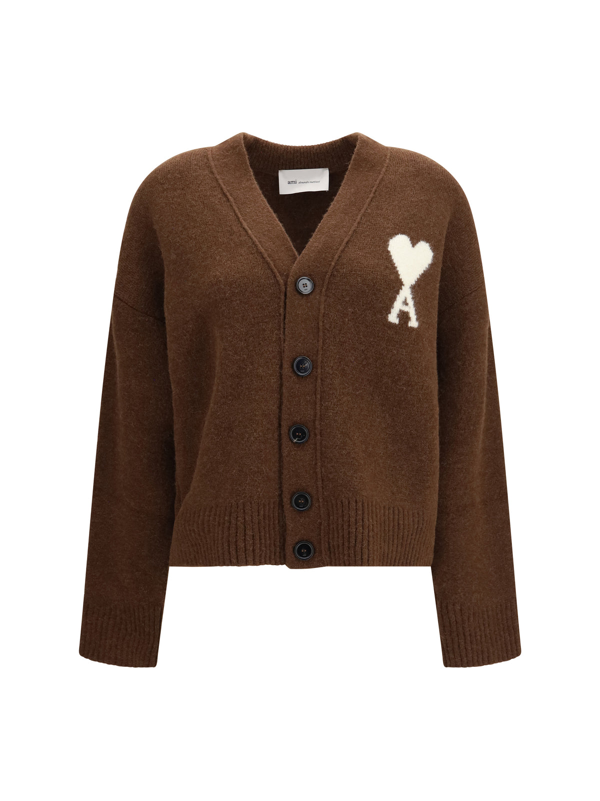 Ami Paris Women Ami De Coeur Cardigan In Alpaca AMI PARIS