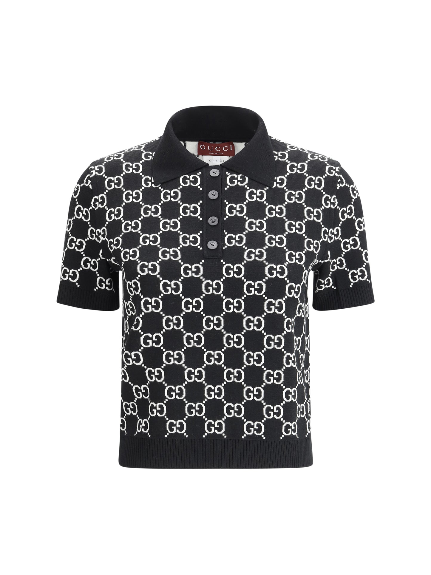 Gucci Women Gg Wool Jacquard Polo Top GUCCI