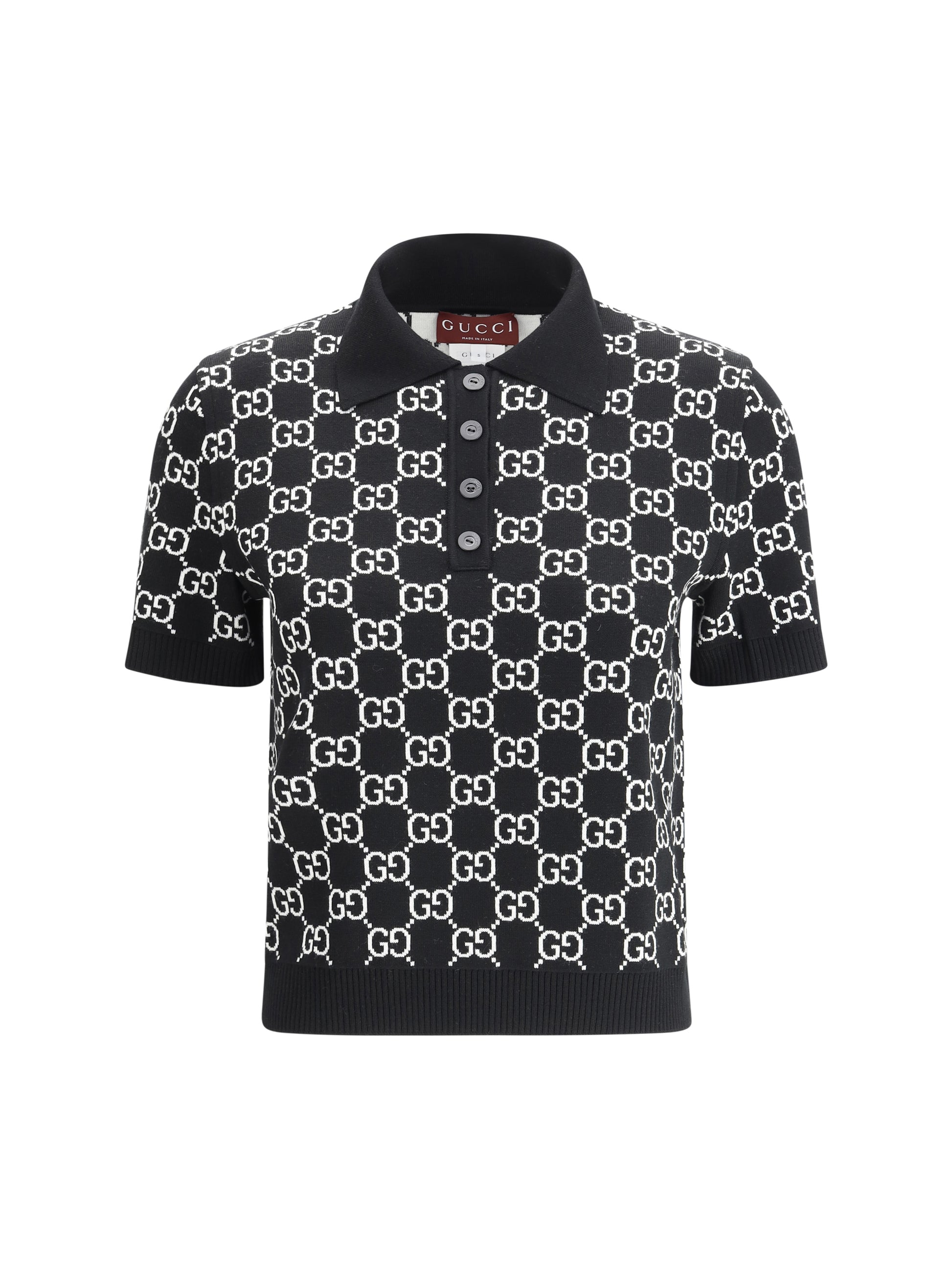 Gucci Women Gg Wool Jacquard Polo Top GUCCI