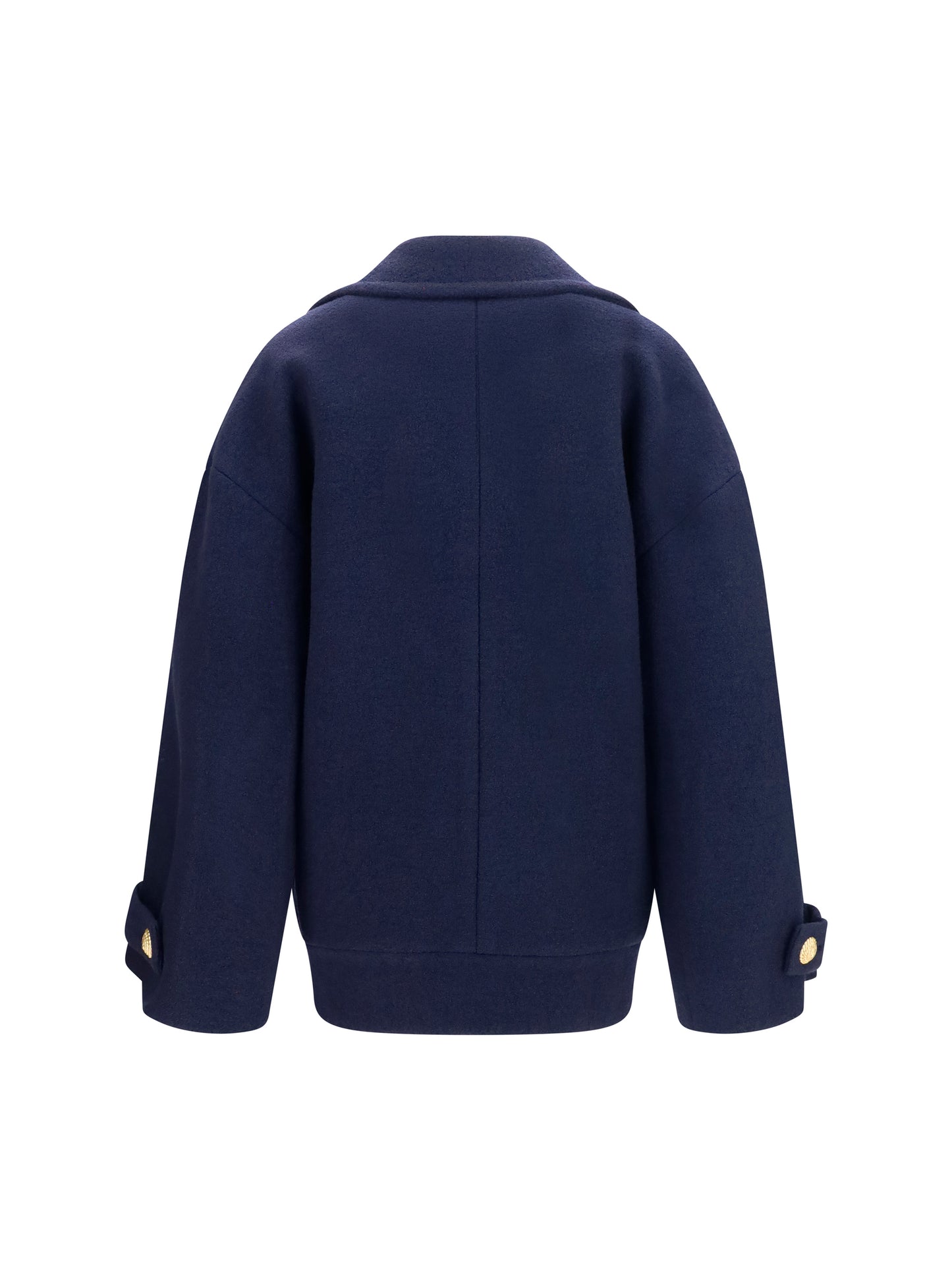 Balmain Women Double-Breasted Wool Coat With Buttons BALMAIN