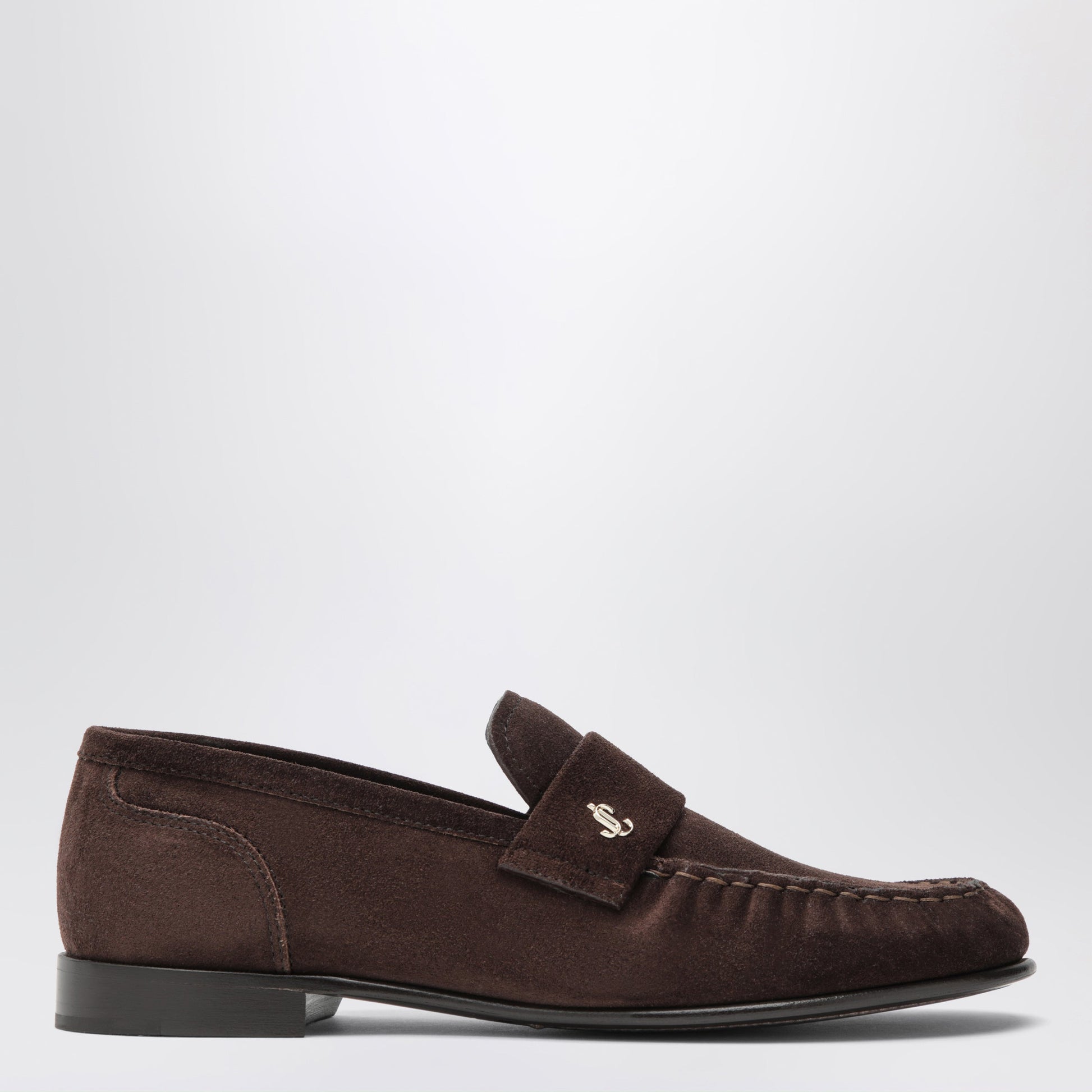 Jimmy Choo Ellis Suede Leather Loafers In Chocolate Women JIMMY CHOO