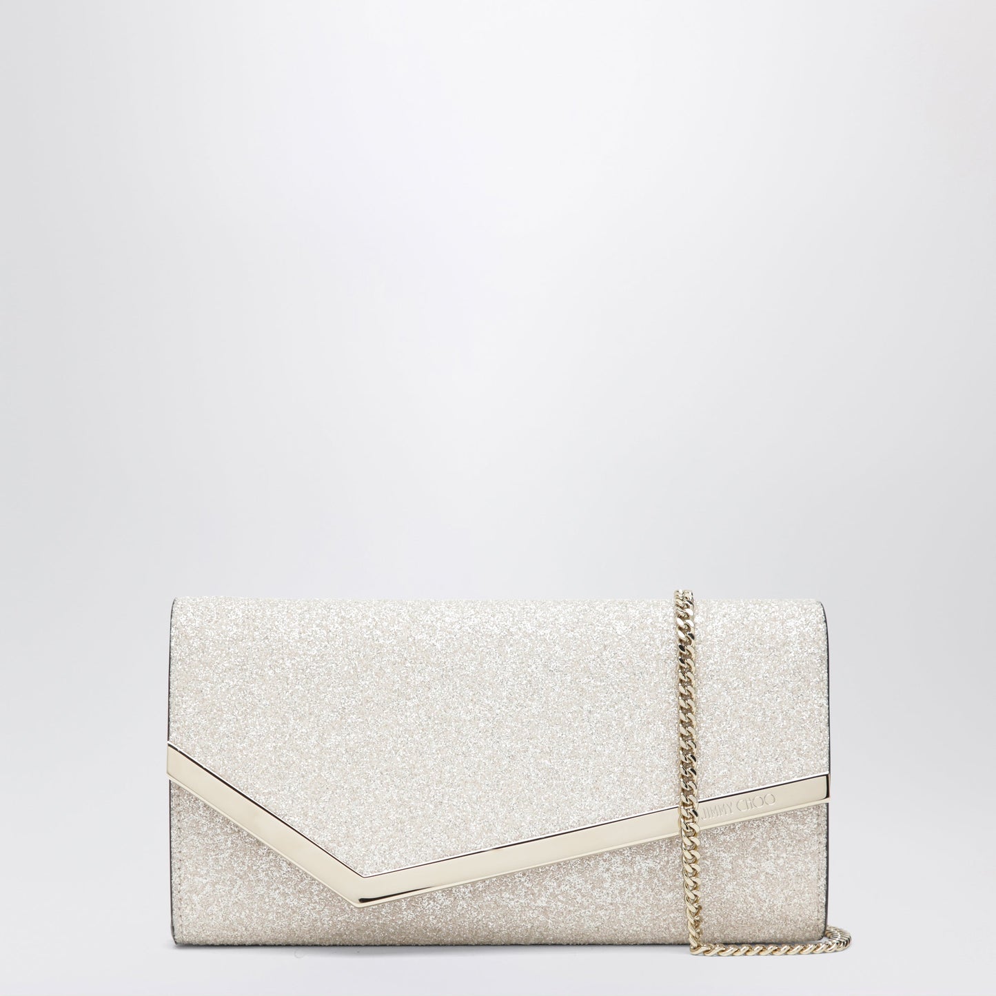 Jimmy Choo Emmie Pouch With Light Gold Micro-Glitter Women JIMMY CHOO