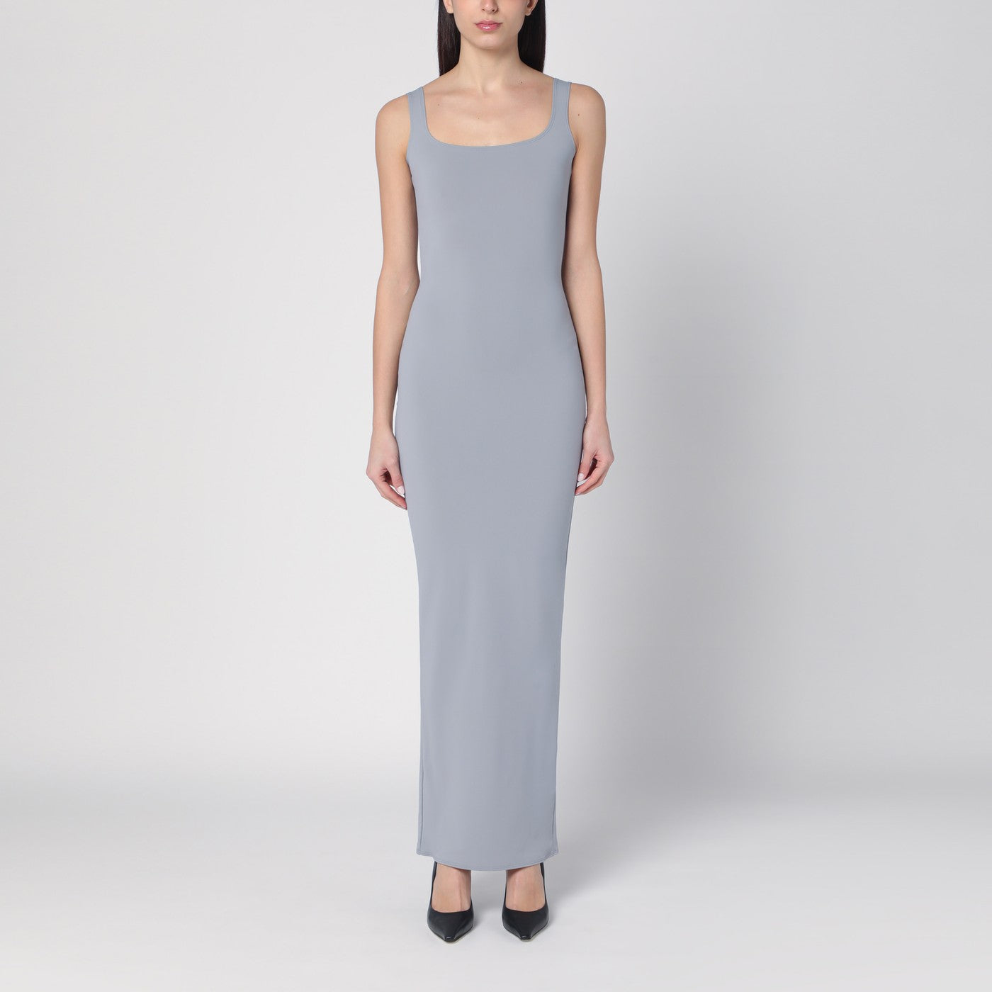 Entire Studios Long Grey Dress In Nylon Blend Women Entire Studios