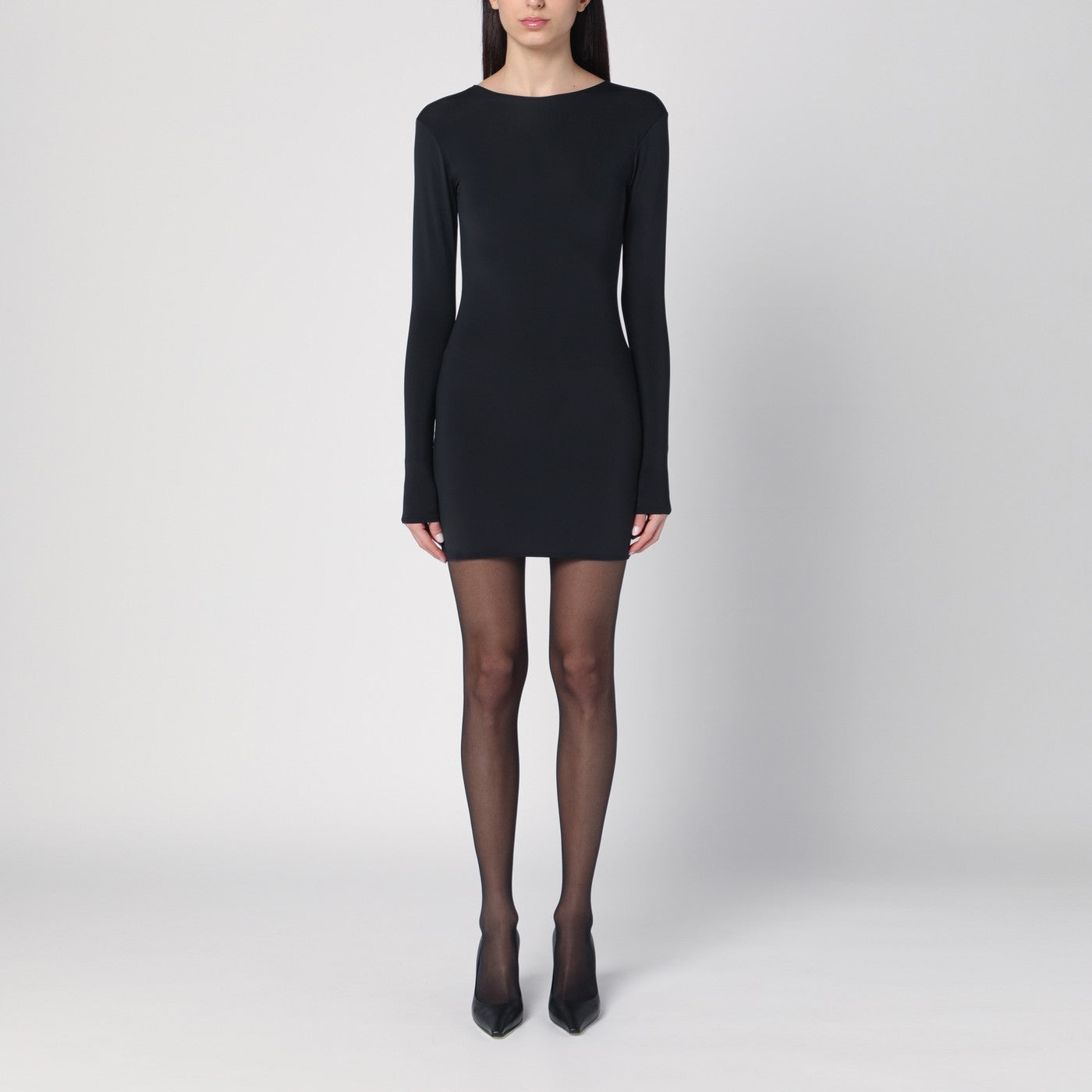 Entire Studios Mini Black Dress In Nylon Blend Women Entire Studios