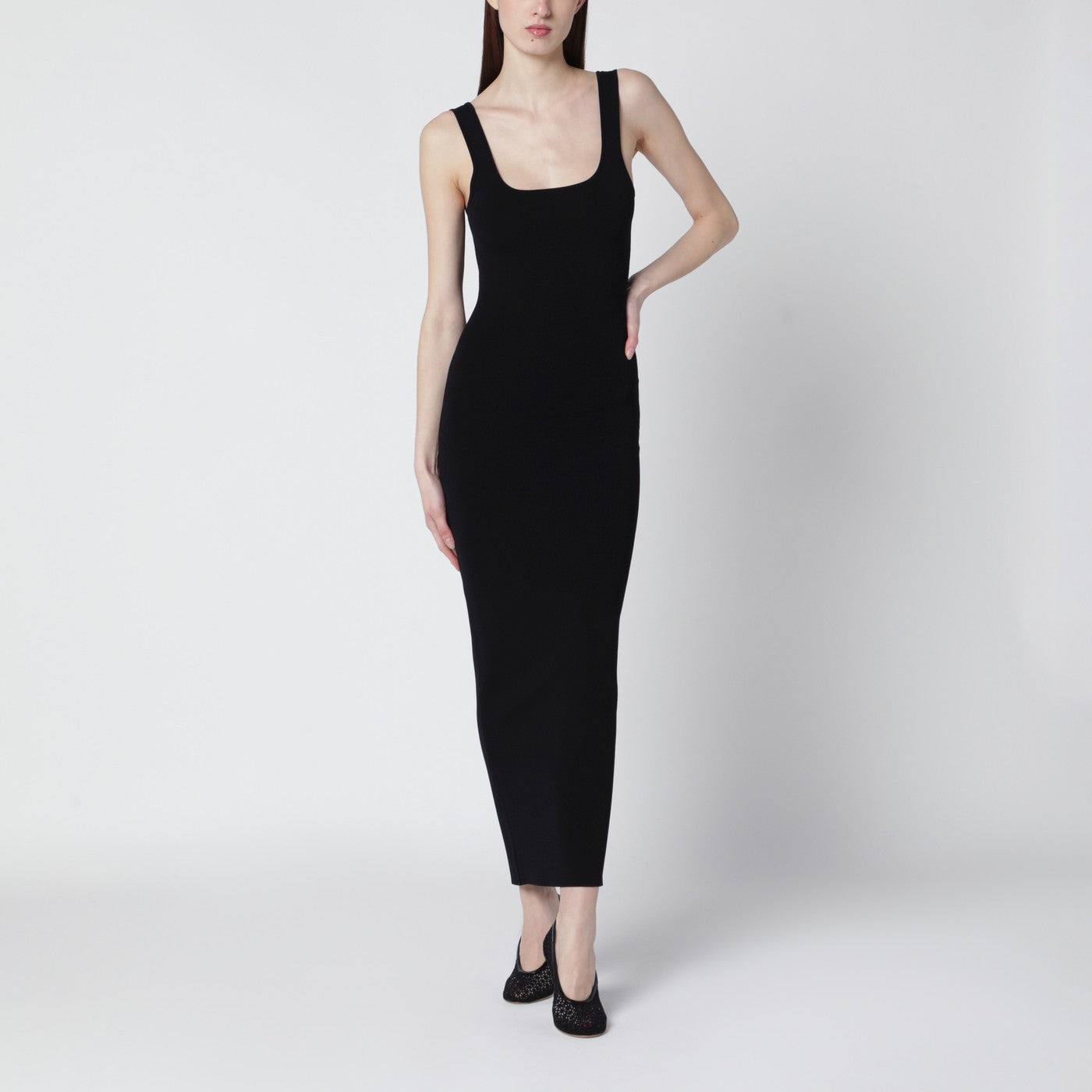 Entire Studios Black Fitted Dress In Viscose Jersey Women Entire Studios