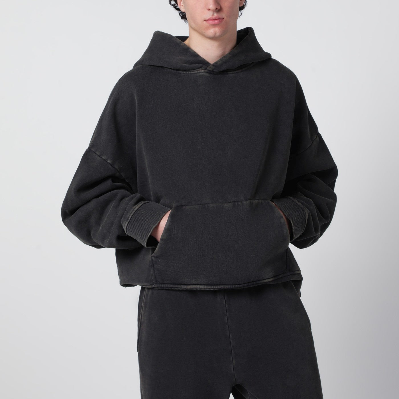Entire Studios Washed Black Cotton Sweatshirt Men Entire Studios
