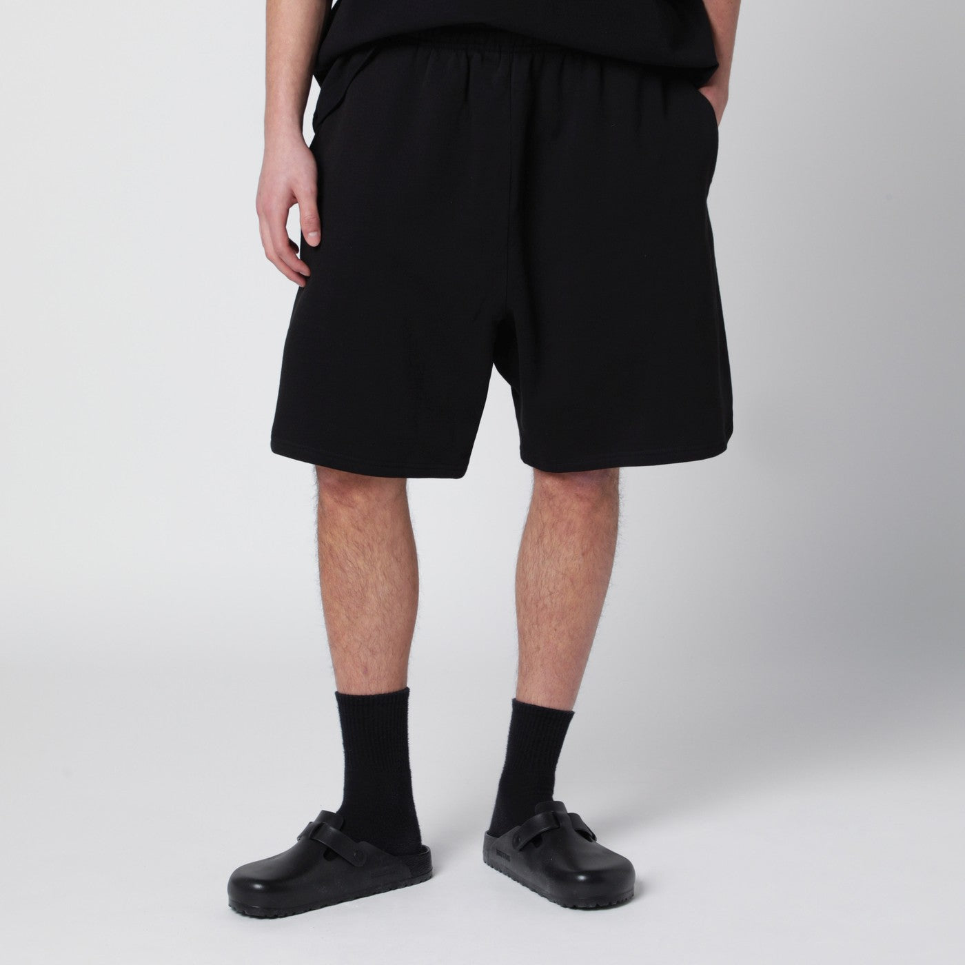 Entire Studios Black Cotton Scuba Shorts Men Entire Studios
