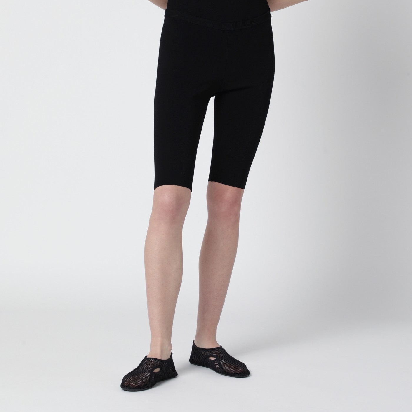 Entire Studios Black Short Leggings In Viscose Jersey Women Entire Studios