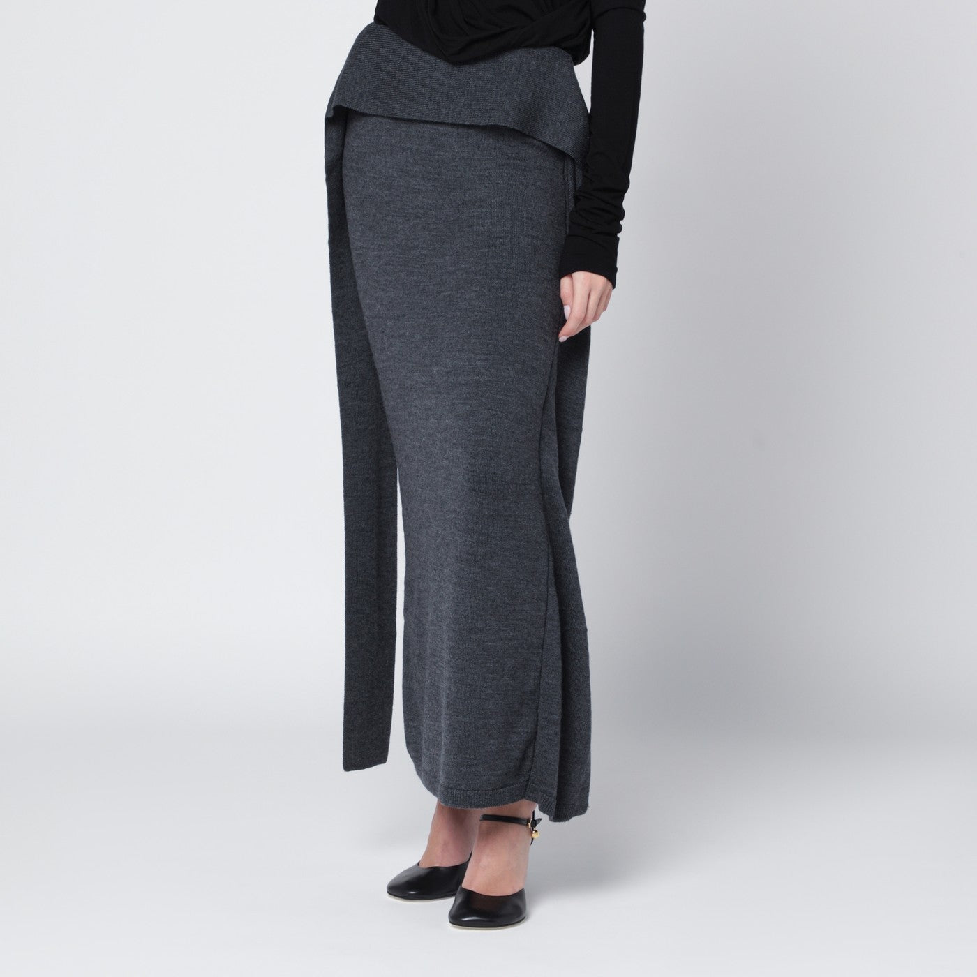 Entire Studios Long Grey Wool Skirt Women Entire Studios