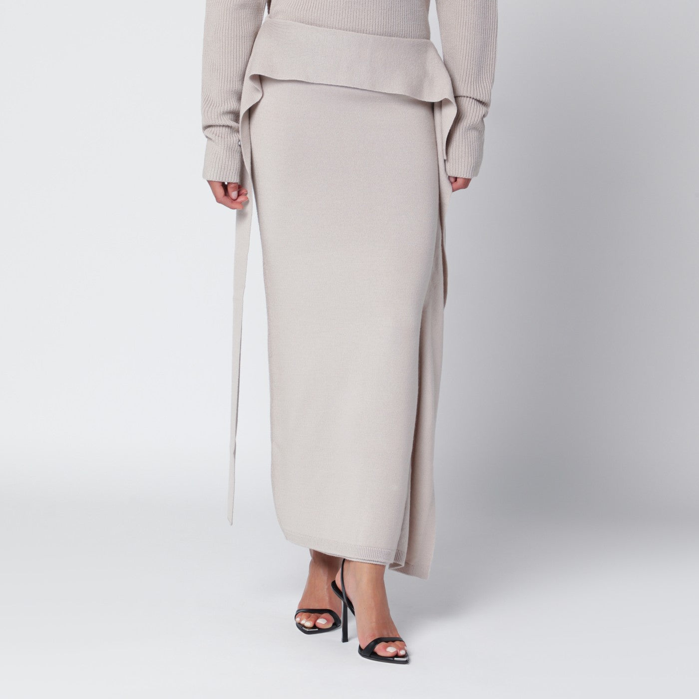 Entire Studios Light Beige Long Wool Skirt Women Entire Studios