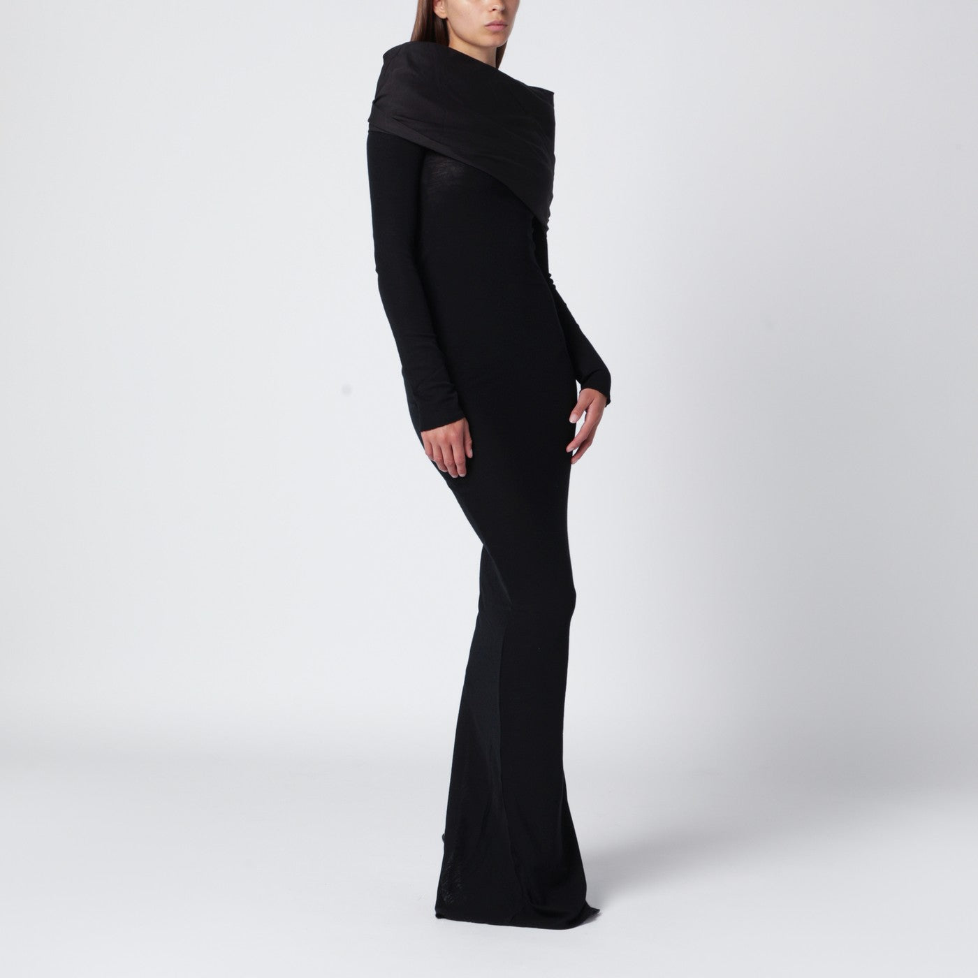 Entire Studios Black Long Wool Dress Women Entire Studios