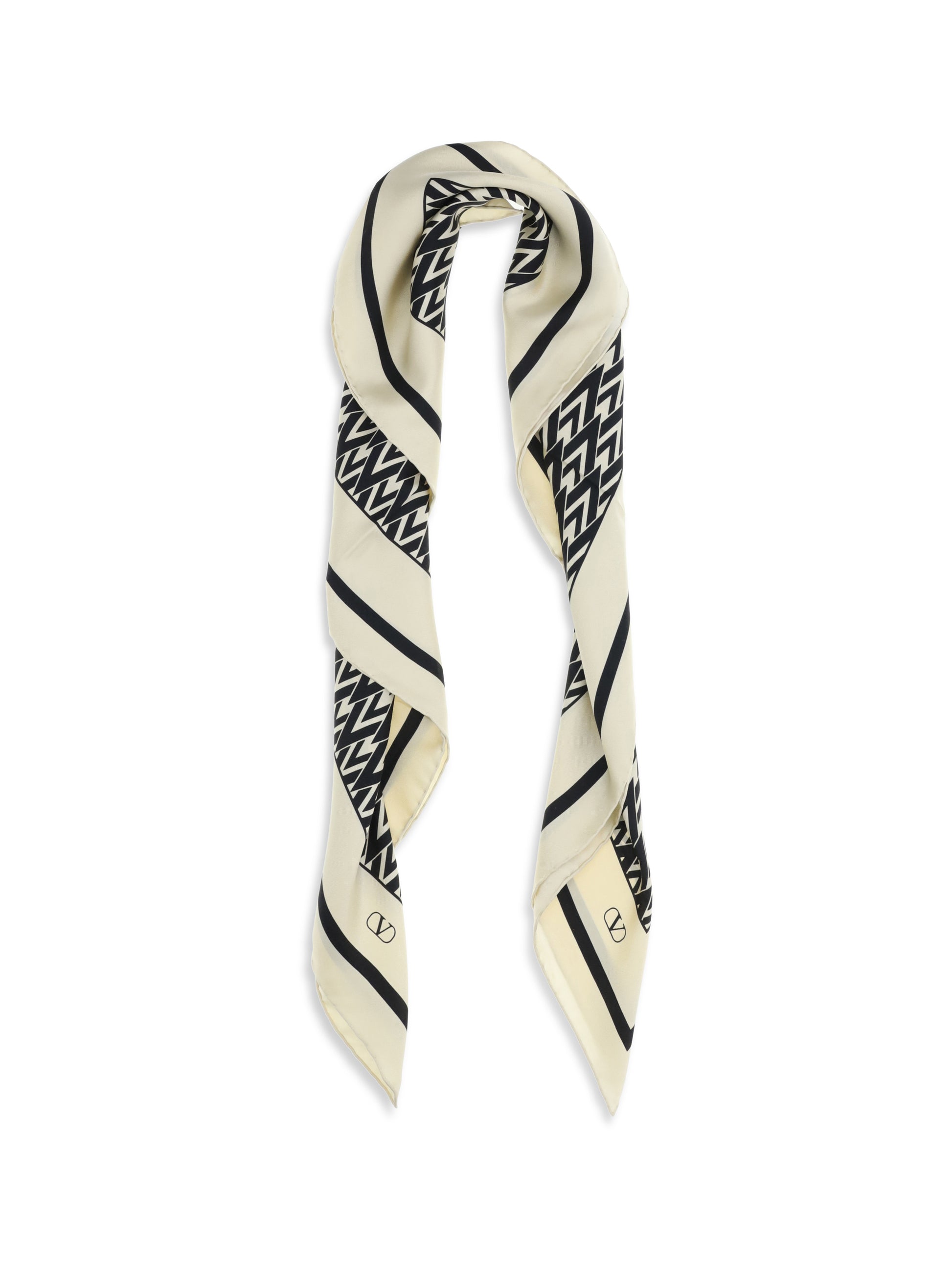 Valentino Garavani Women Silk Foulard With All-Over Monogram Print VALENTINO GARAVANI