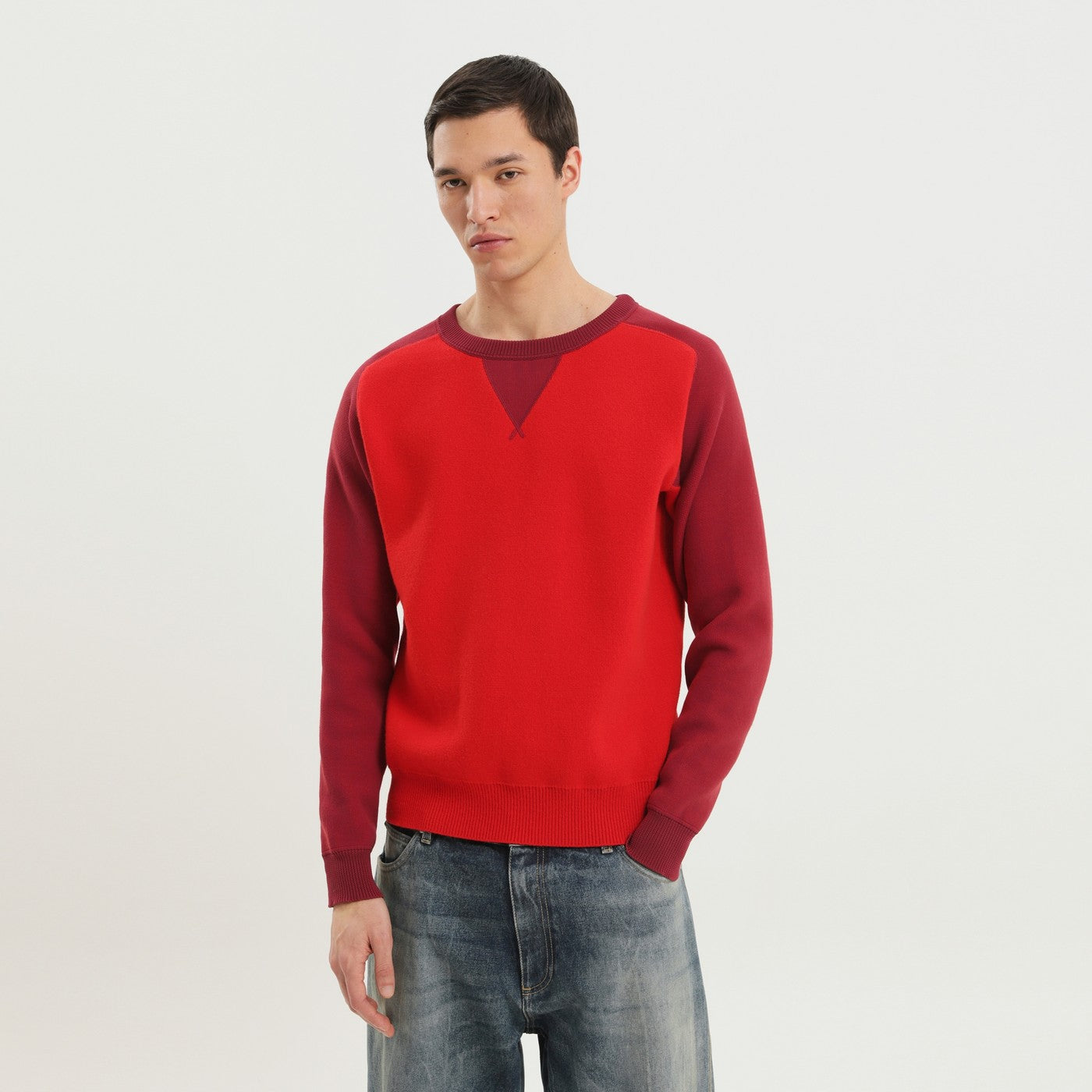 1989 Studio Color Block Crew Neck Sweater Men 1989 STUDIO