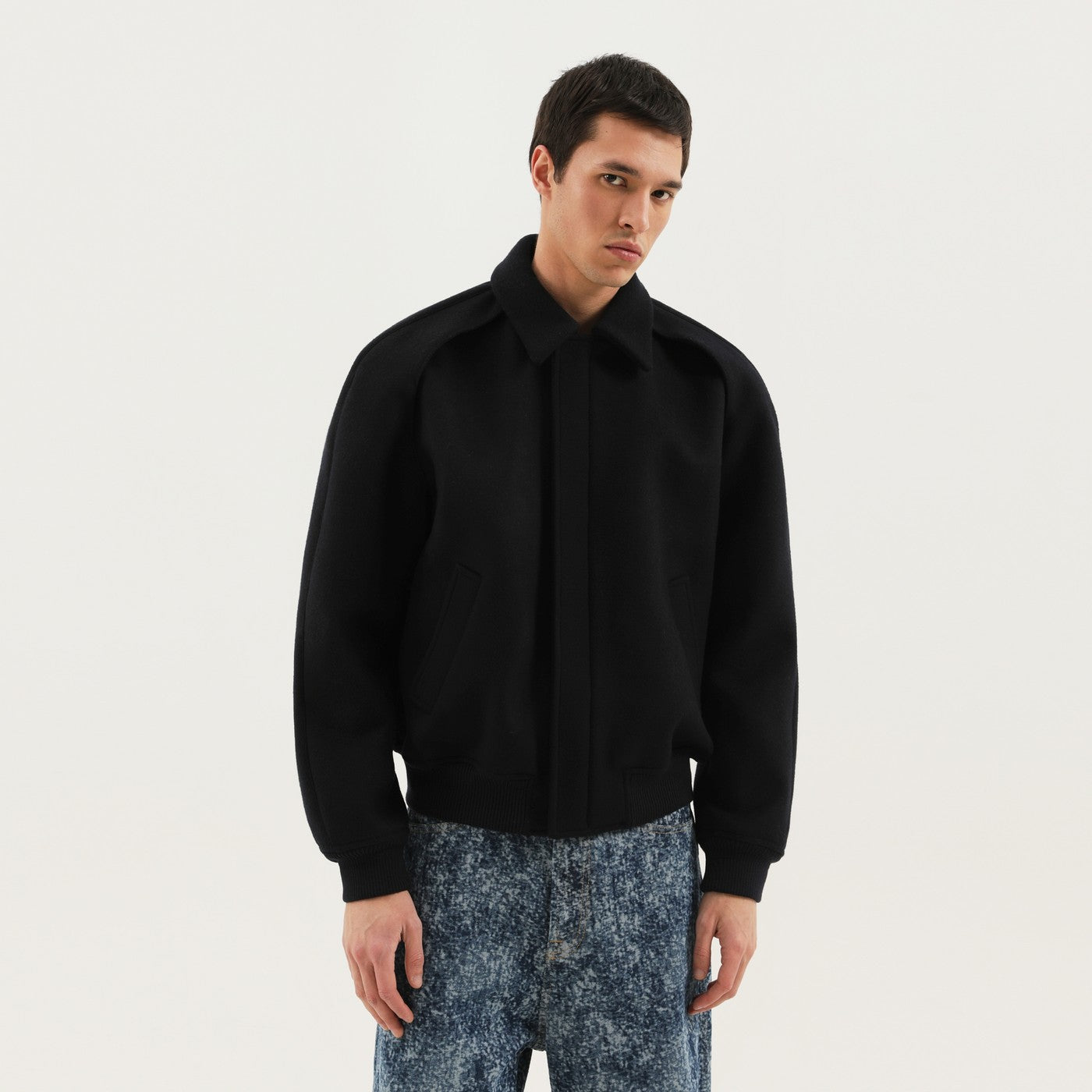 1989 Studio Magic Bomber In Blue Wool Men 1989 STUDIO