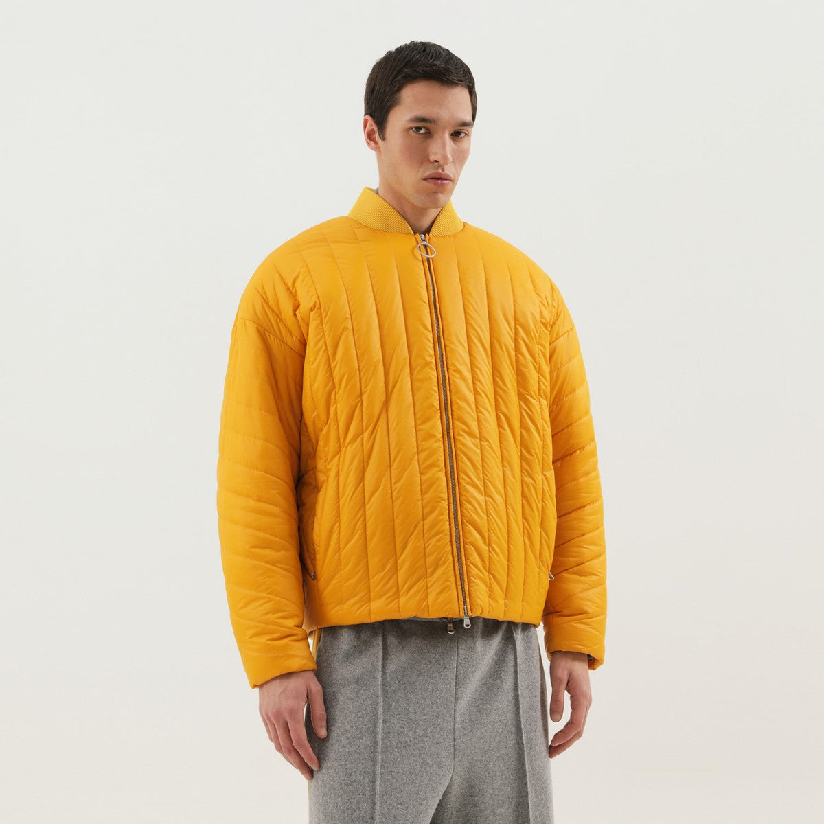 1989 Studio Yellow Quilted Down Jacket Men 1989 STUDIO