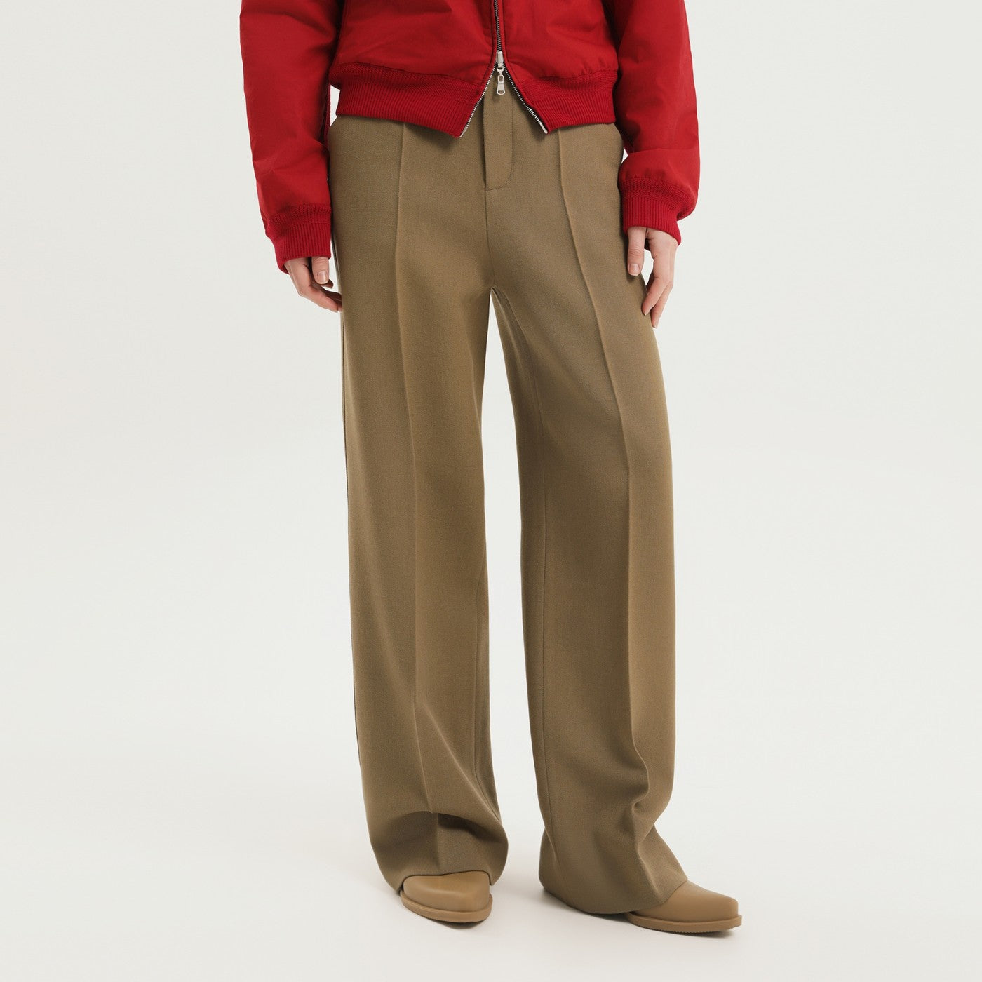 1989 Studio Olive Green Straight Leg Wool Pants Women 1989 STUDIO