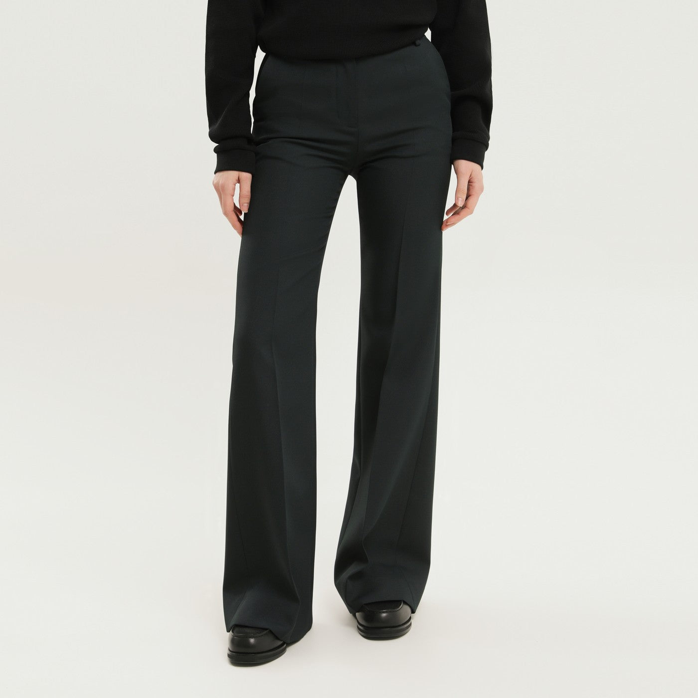 1989 Studio High-Waisted Dark Green Bell-Bottom Pants Women 1989 STUDIO
