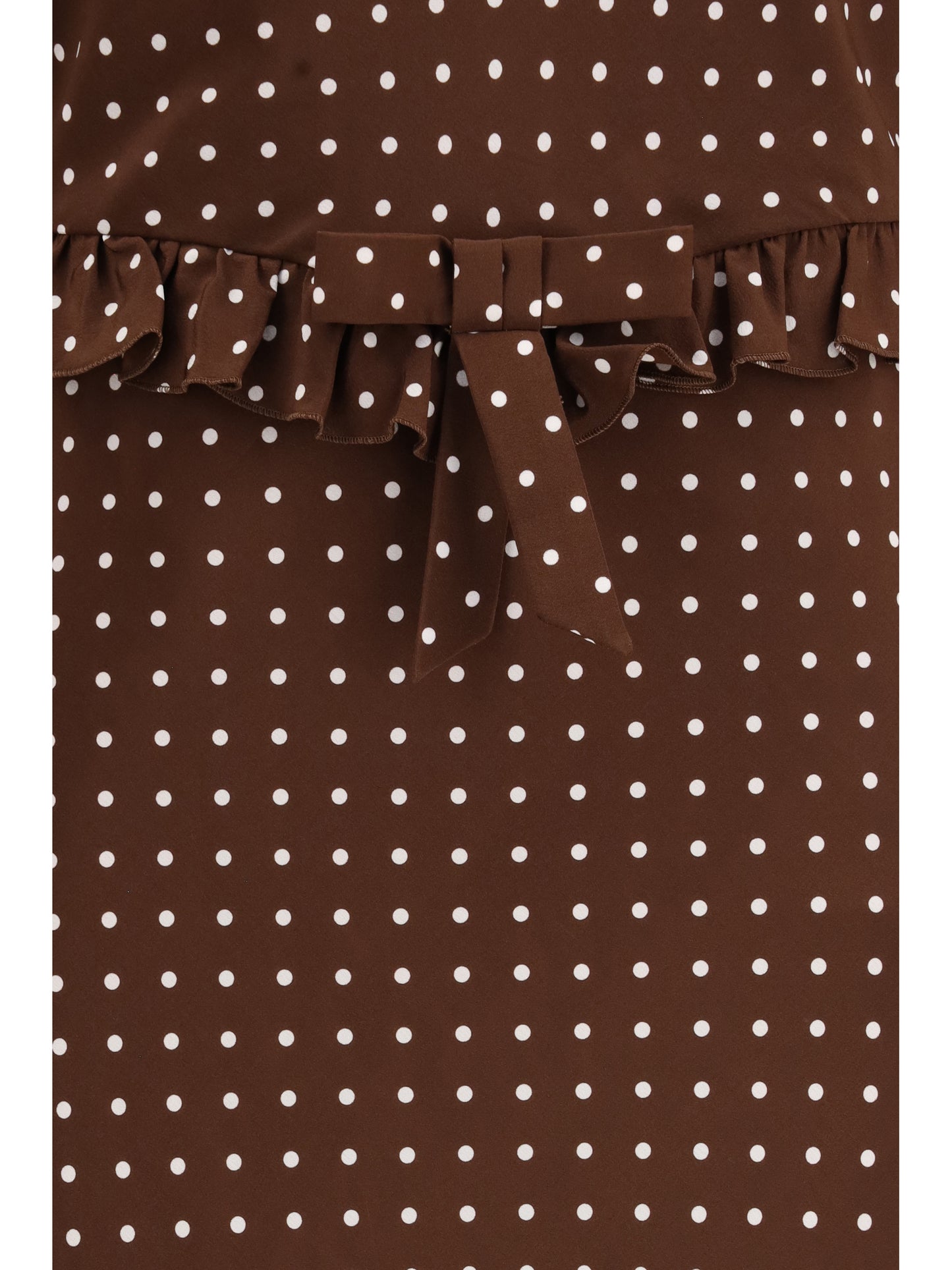 Alessandra Rich Women Polka Dot Silk Crêpe De Chine Midi Dress With Bow ALESSANDRA RICH