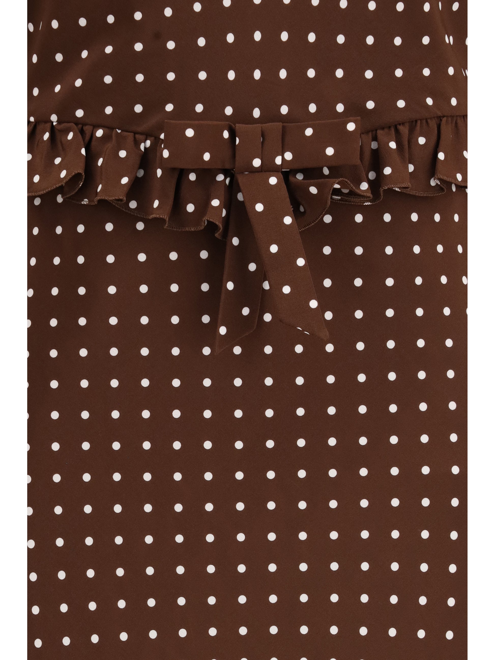 Alessandra Rich Women Polka Dot Silk Crêpe De Chine Midi Dress With Bow ALESSANDRA RICH