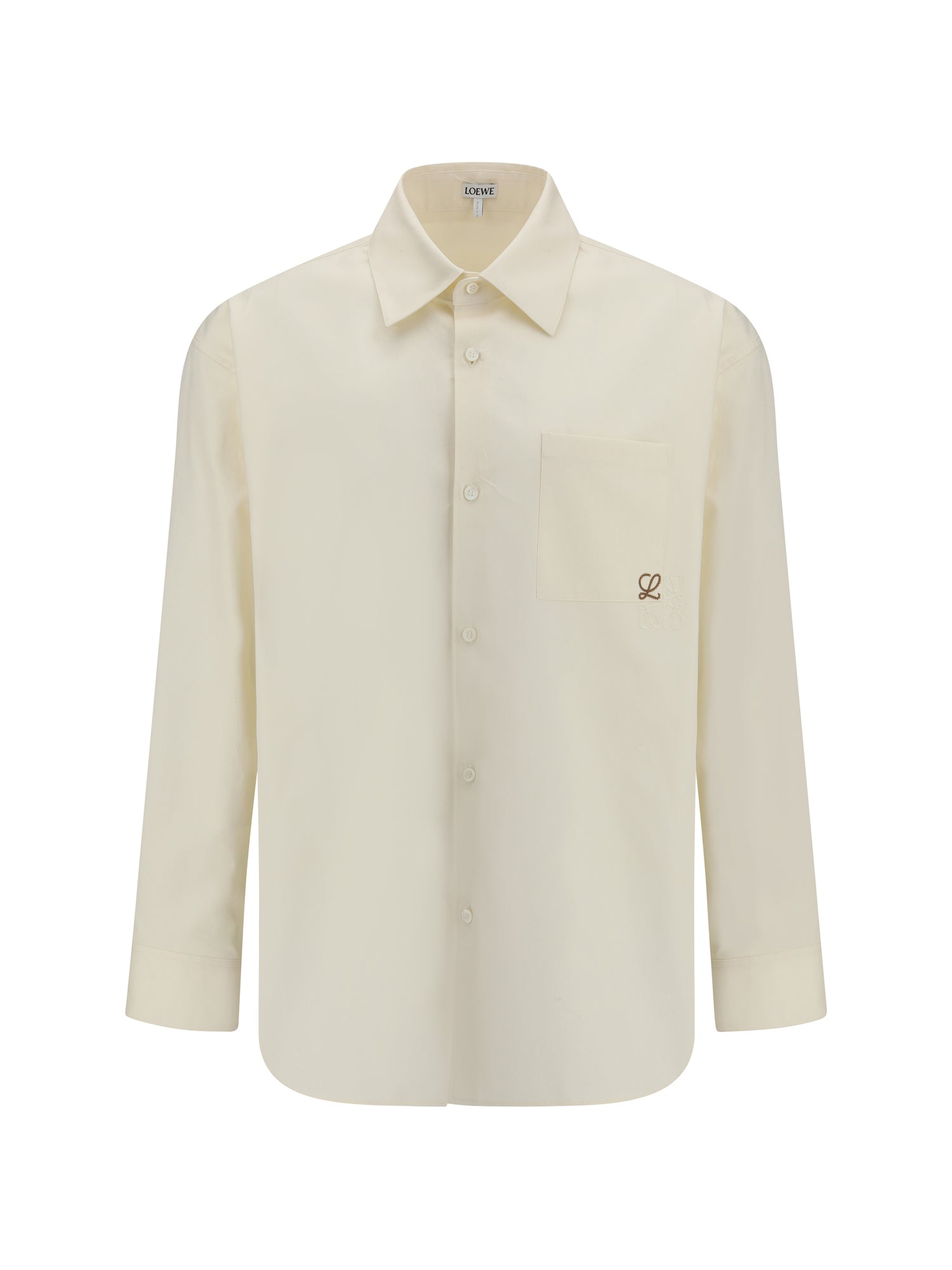Loewe Men Cotton Shirt With An Embroidered Anagram Logo LOEWE