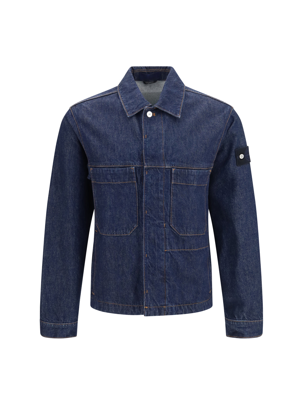 Stone Island Men Denim Biker Jacket STONE ISLAND