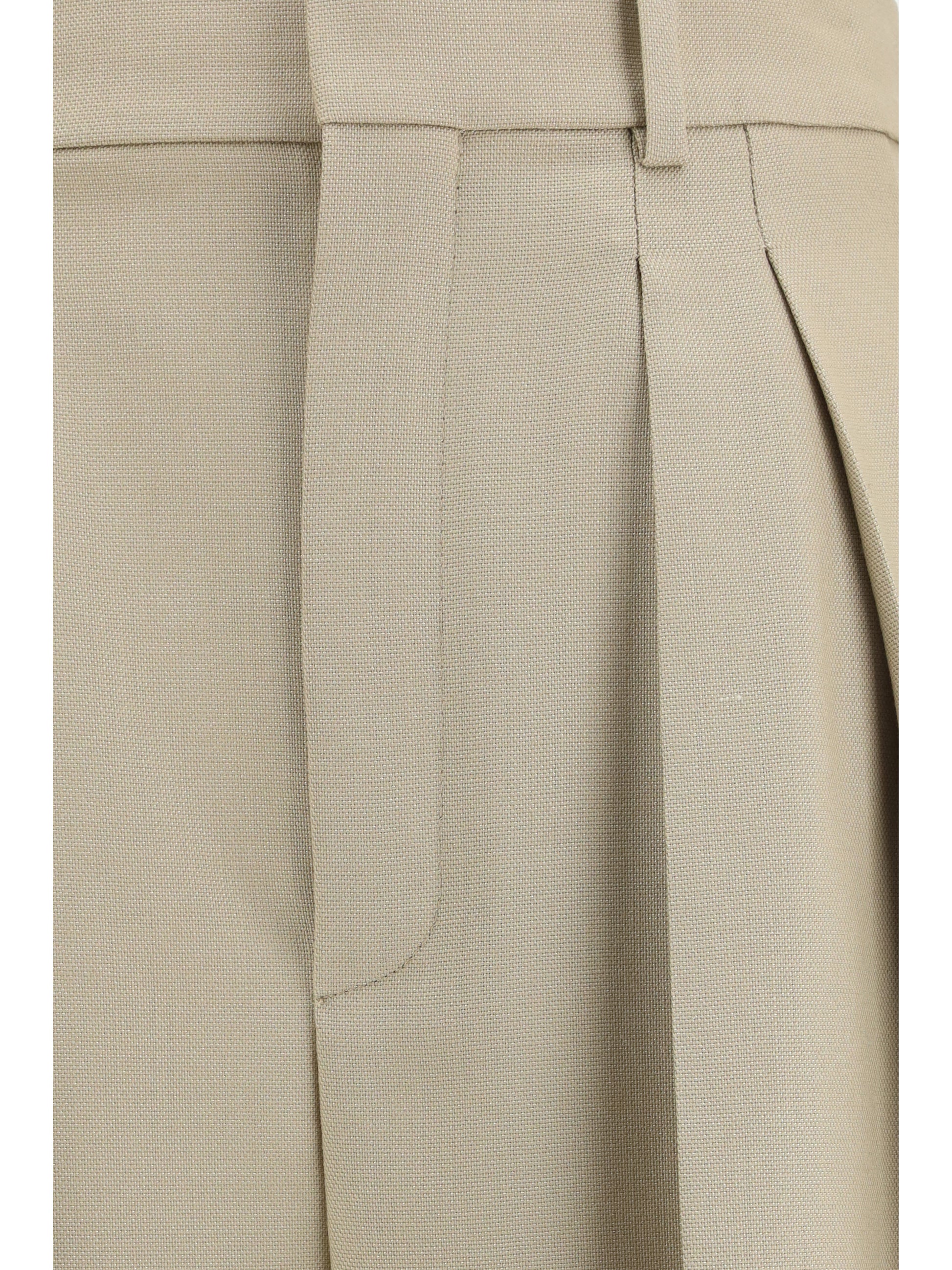 Saint Laurent Women Tailored Wool And Silk Canvas Pants SAINT LAURENT