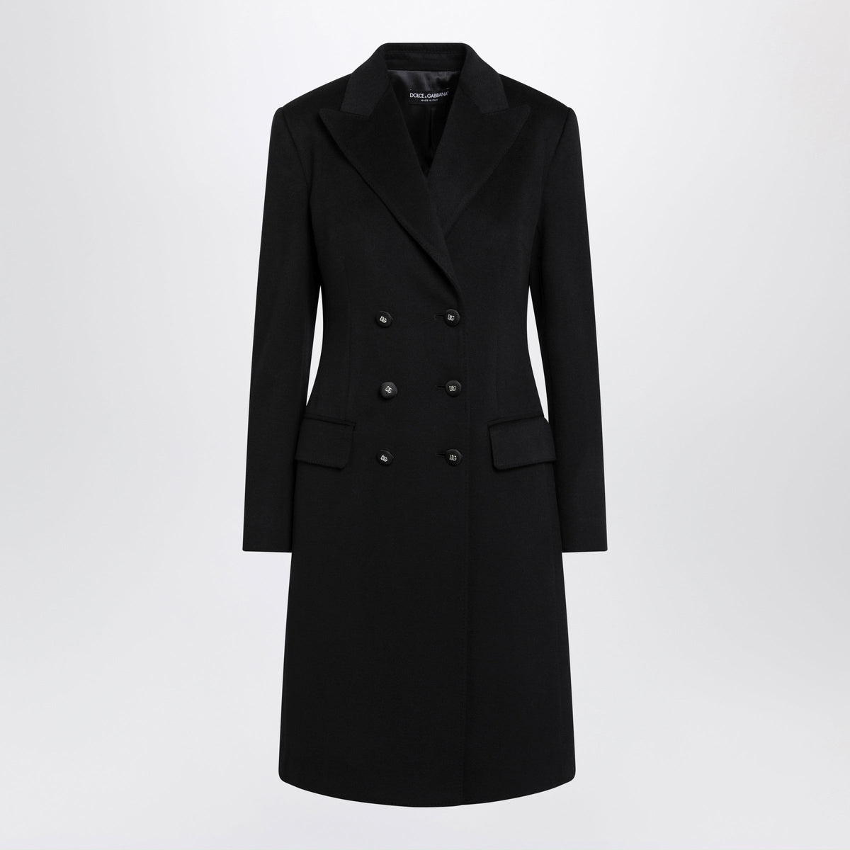 Dolce&Gabbana Double-Breasted Coat Black In Wool Women DOLCE & GABBANA