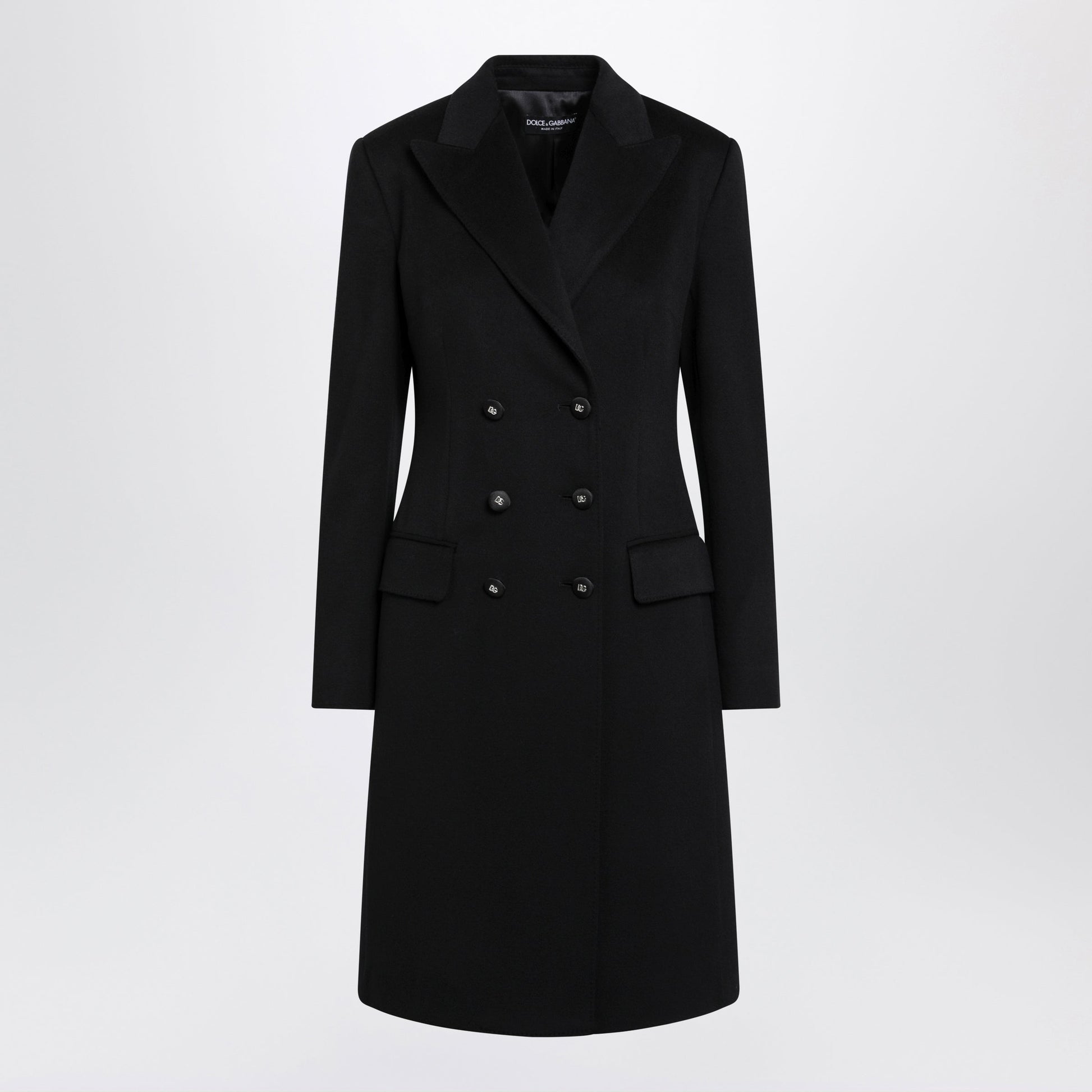 Dolce&Gabbana Double-Breasted Coat Black In Wool Women DOLCE & GABBANA