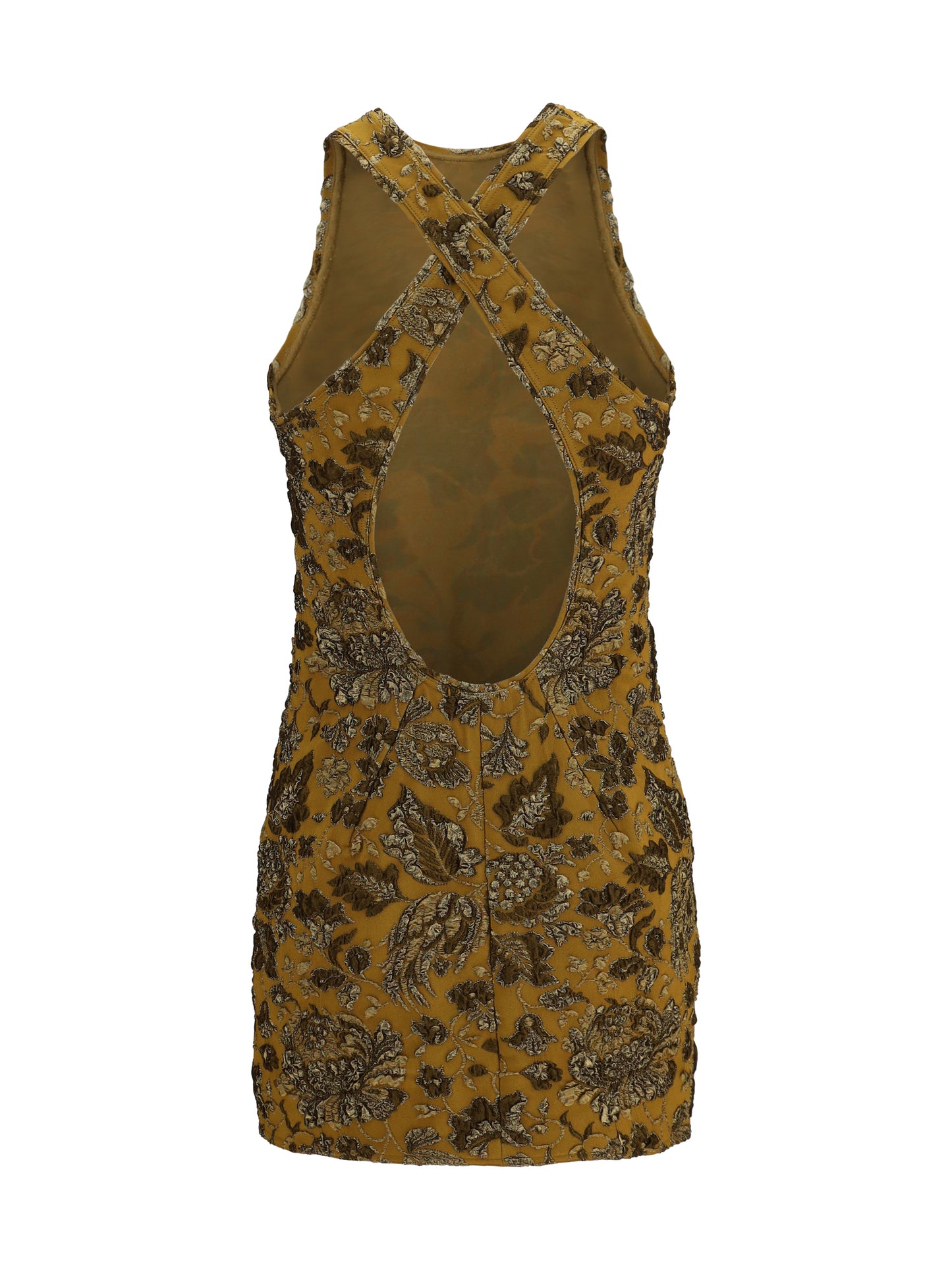 Saint Laurent Women Back-Cross Mini Dress SAINT LAURENT