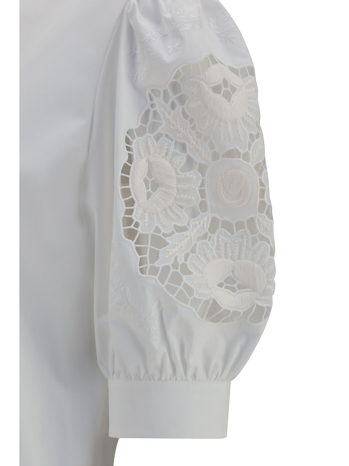 Valentino Women Shirt With Sangallo Lace Sleeves