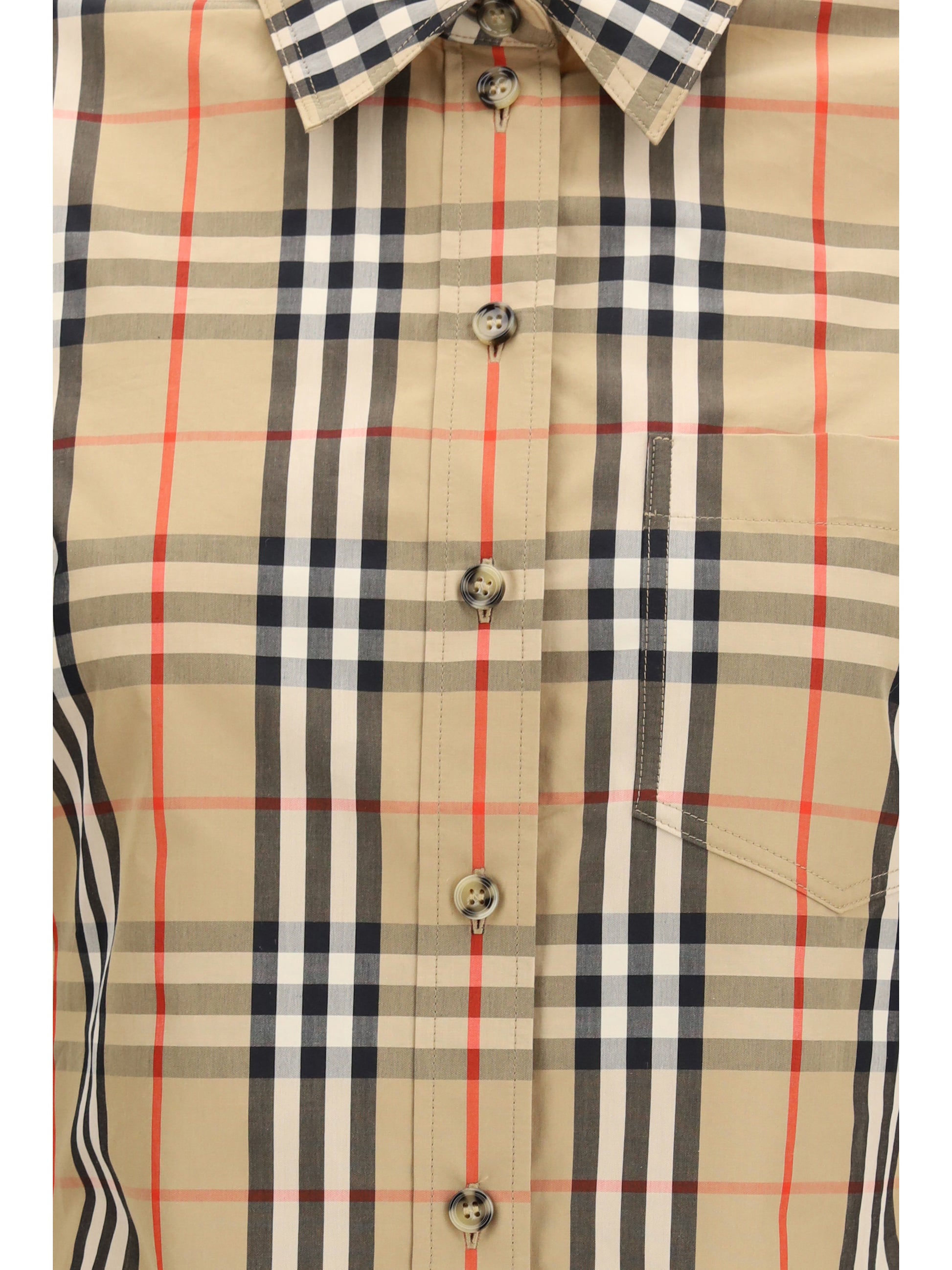 Burberry Women Stretch Cotton Check Shirt BURBERRY