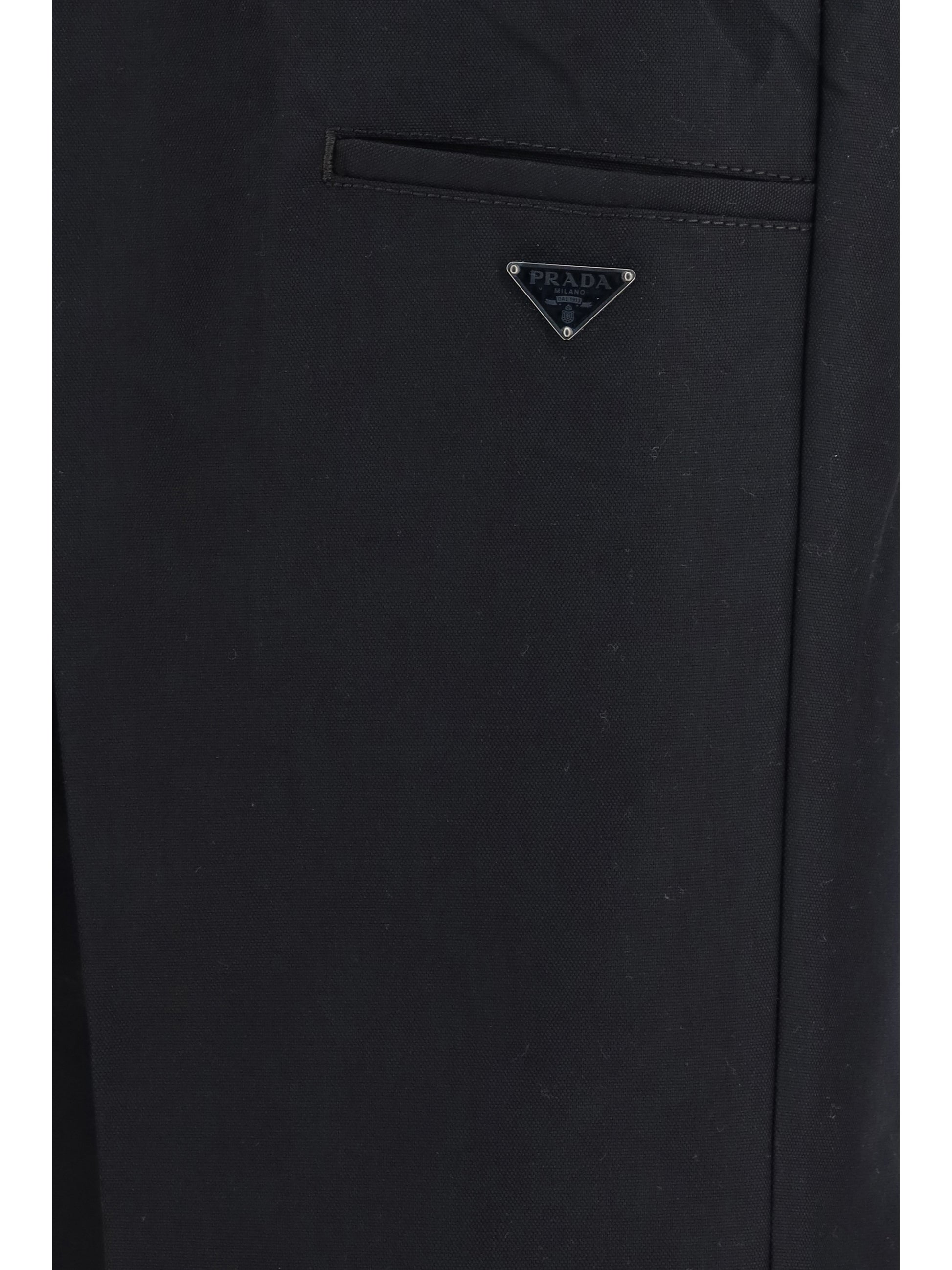 Prada Men Technical Wide-Leg Pants In Canvas PRADA