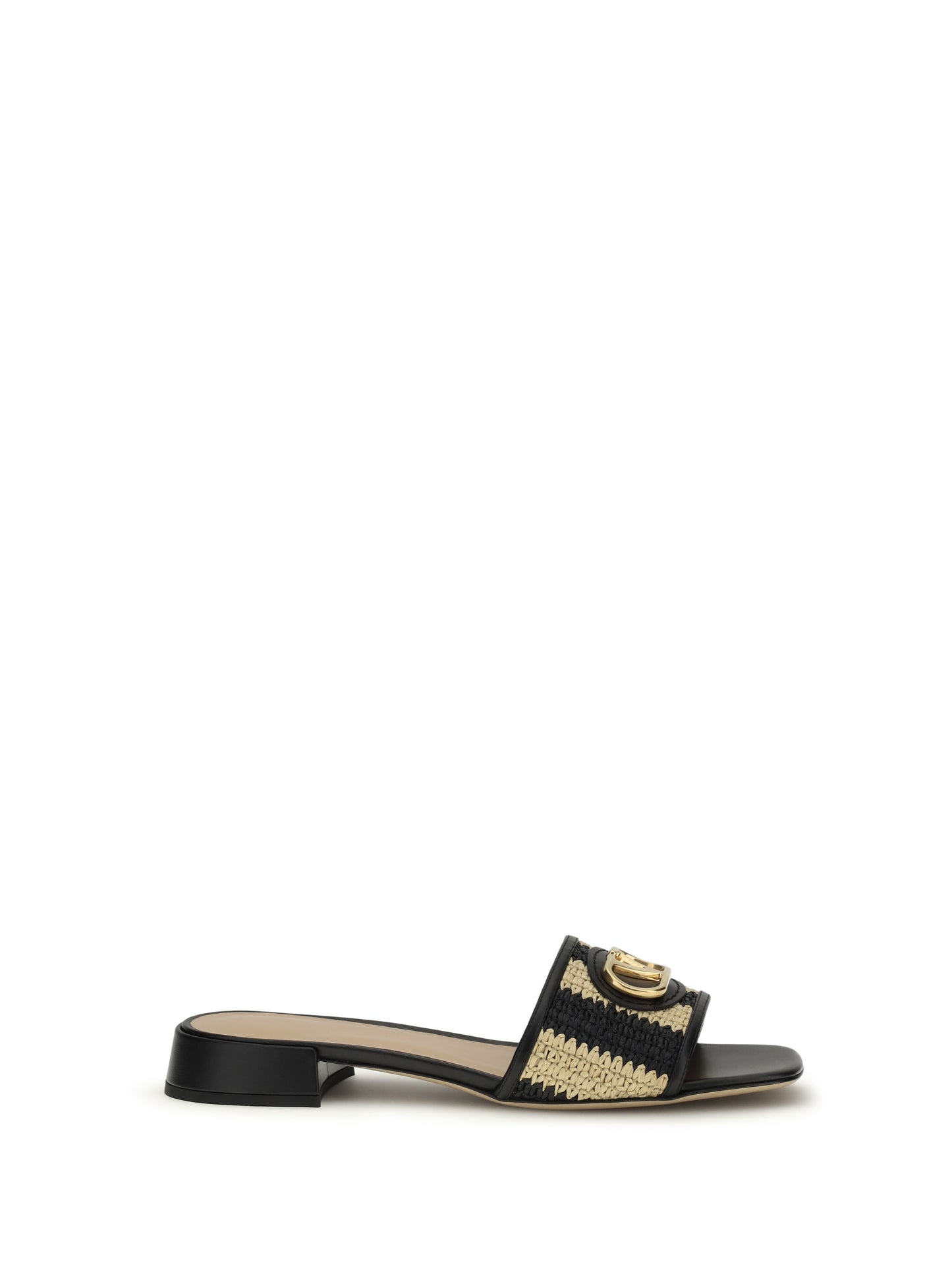 Valentino Garavani Women Vlogo Signature Raffia Slide Sandals VALENTINO GARAVANI