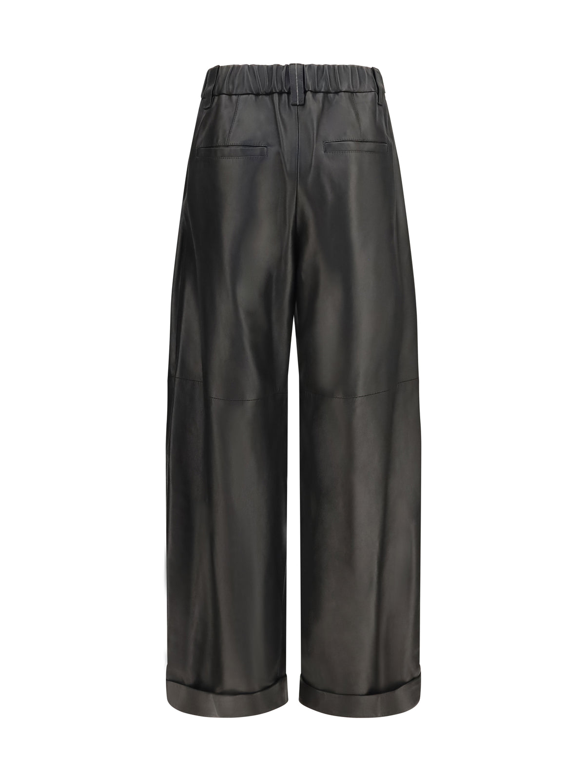 Brunello Cucinelli Women Baggy Nappa Leather Pants BRUNELLO CUCINELLI