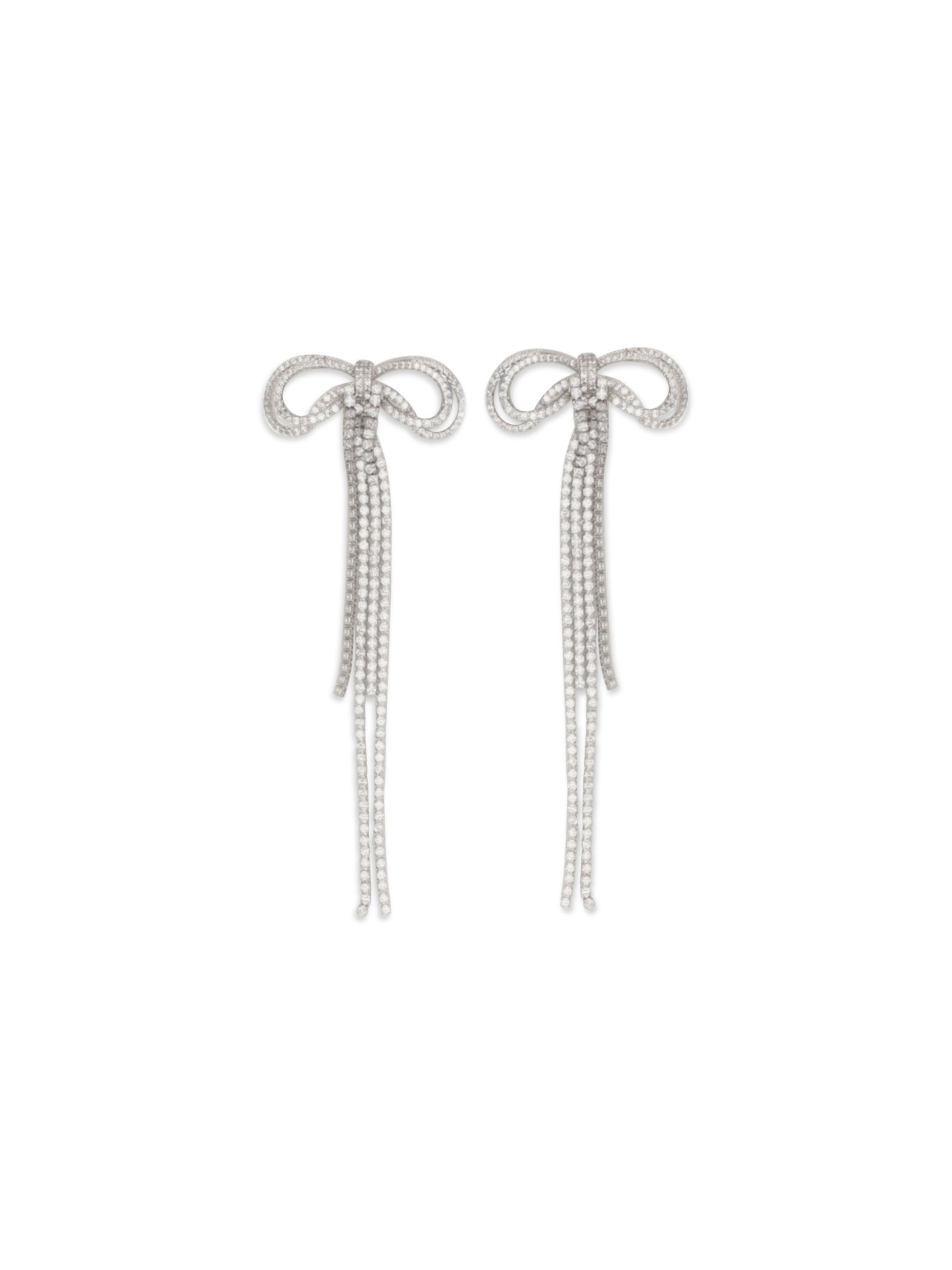 Self-Portrait Women Double Crystal Bow Earrings SELF-PORTRAIT