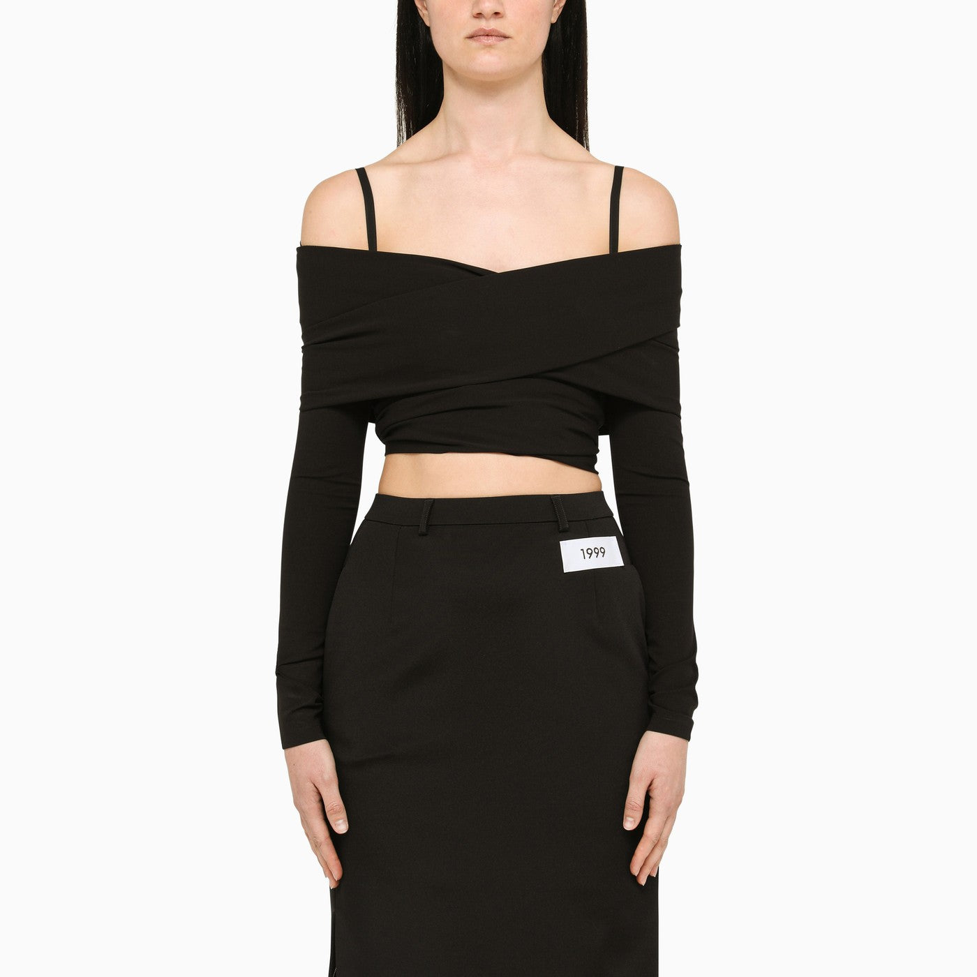 Dolce&Gabbana Black Top With Boat Neckline Women DOLCE & GABBANA