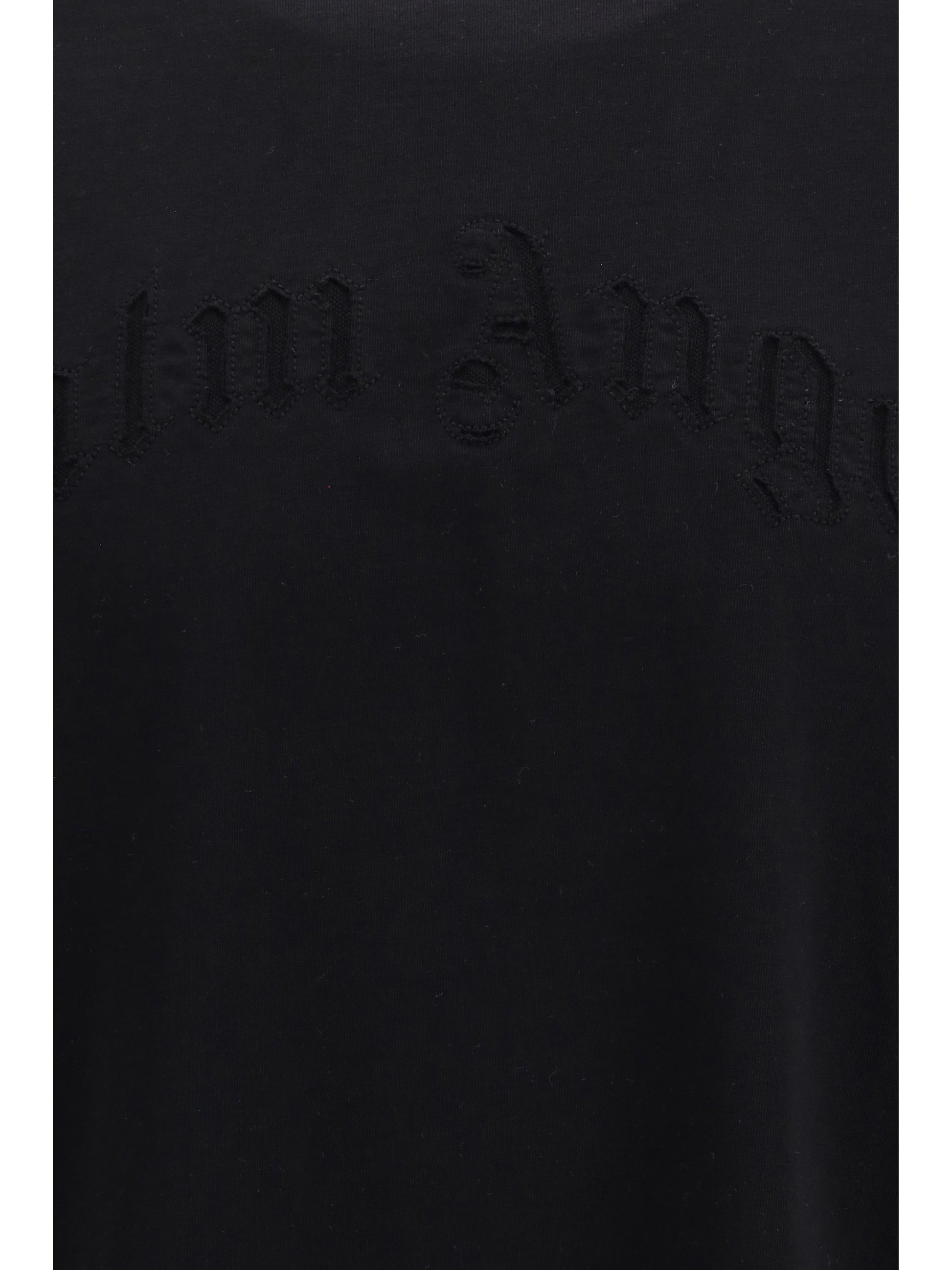 Palm Angels Men Curved Logo Double-Layer T-Shirt PALM ANGELS
