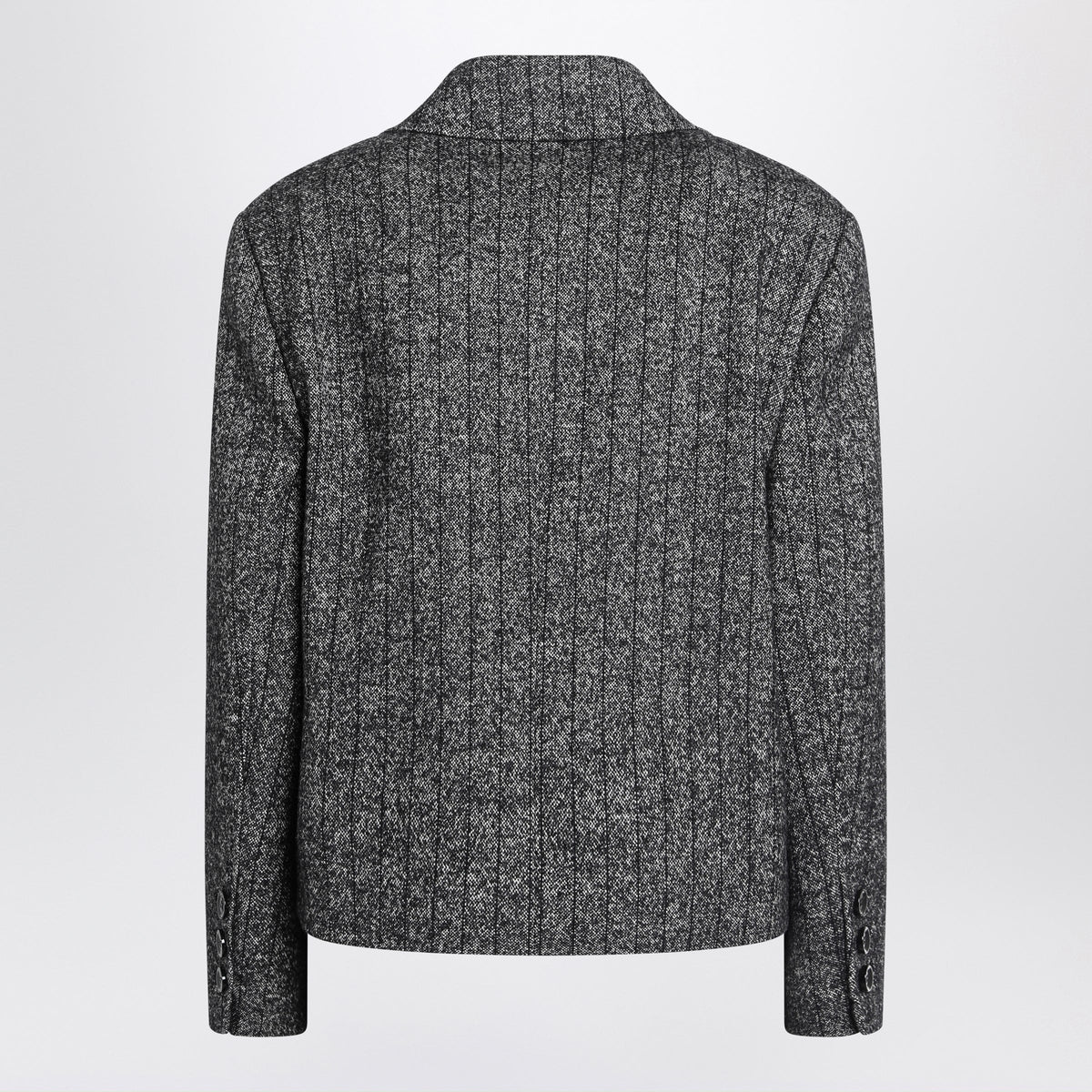 Dolce&Gabbana Dark Grey Short Oversized Striped Jacket Women DOLCE & GABBANA