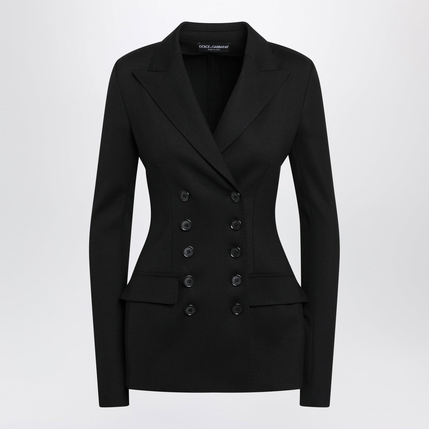 Dolce&Gabbana Black Double-Breasted Wool Jacket Women DOLCE & GABBANA