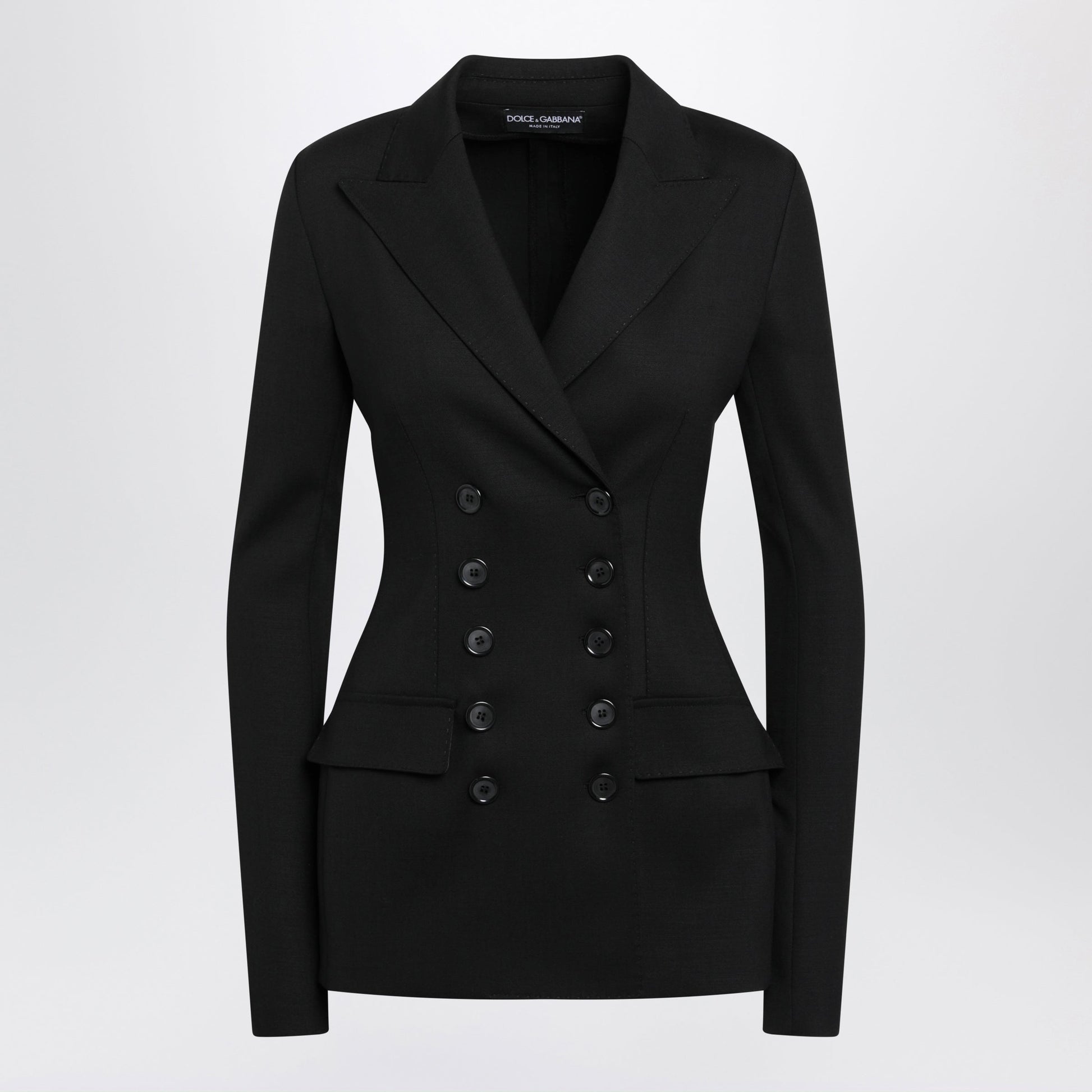 Dolce&Gabbana Black Double-Breasted Wool Jacket Women DOLCE & GABBANA