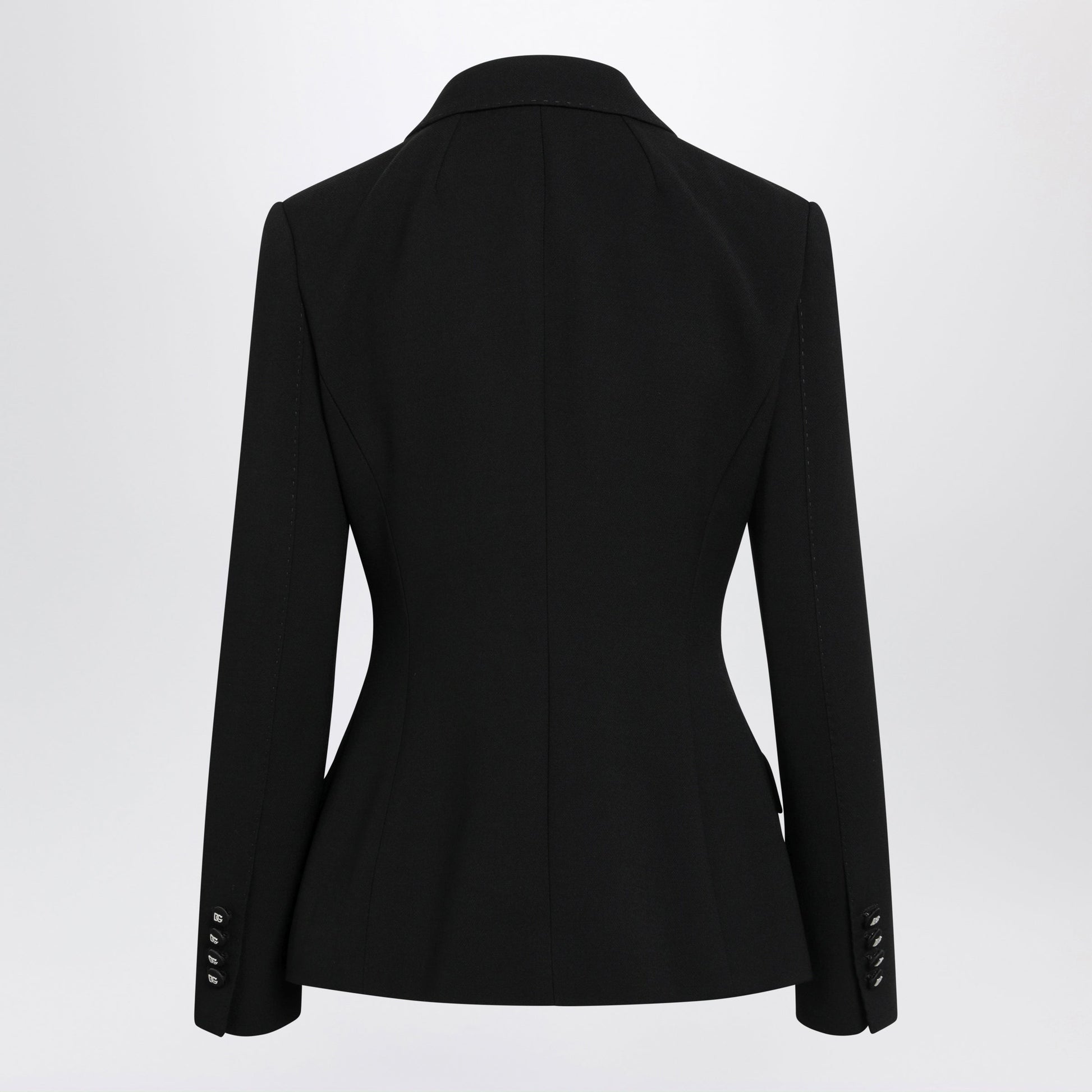 Dolce&Gabbana Black Double-Breasted Jacket In Wool Women DOLCE & GABBANA