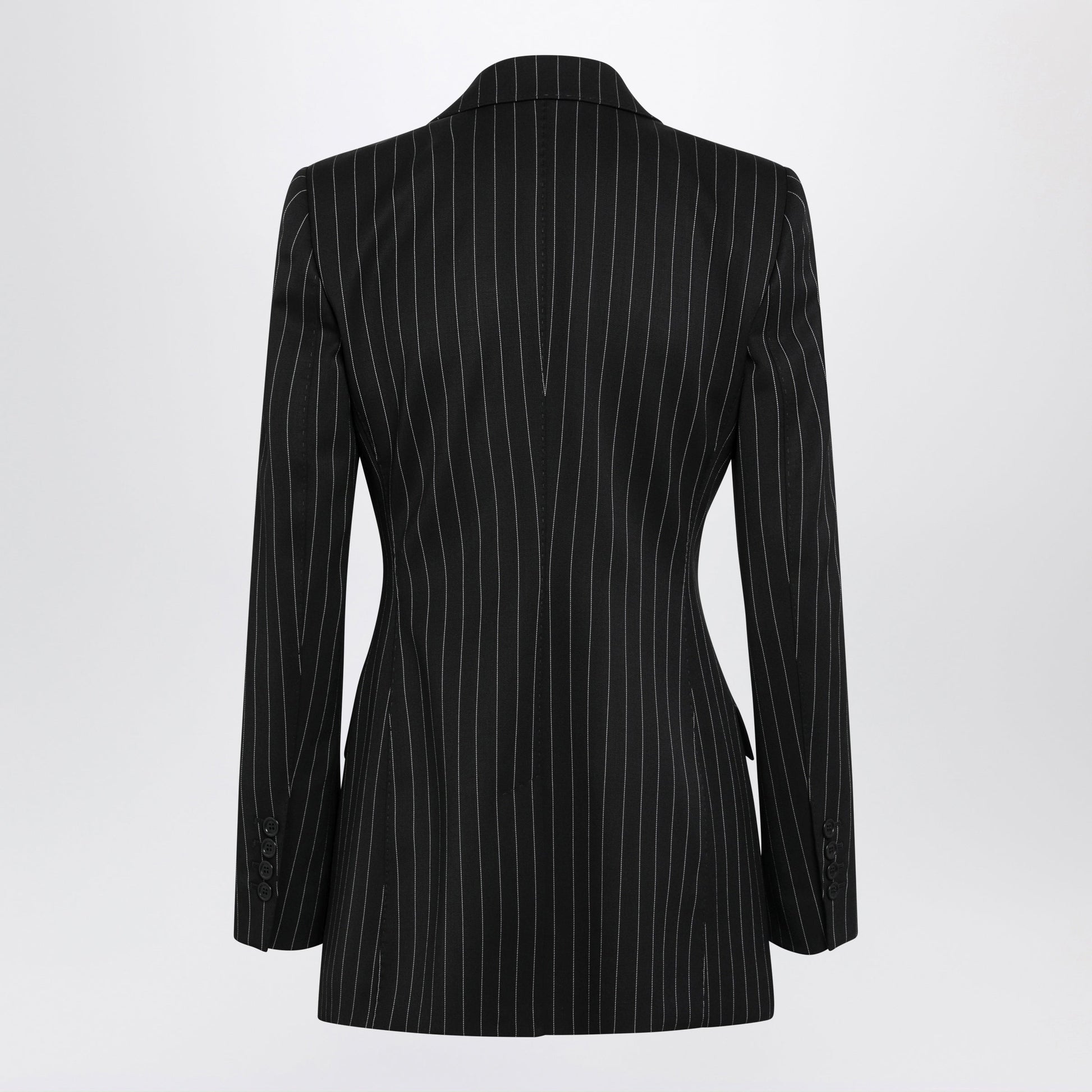 Dolce&Gabbana Double-Breasted Black Pinstripe Blazer In Virgin Wool Women DOLCE & GABBANA