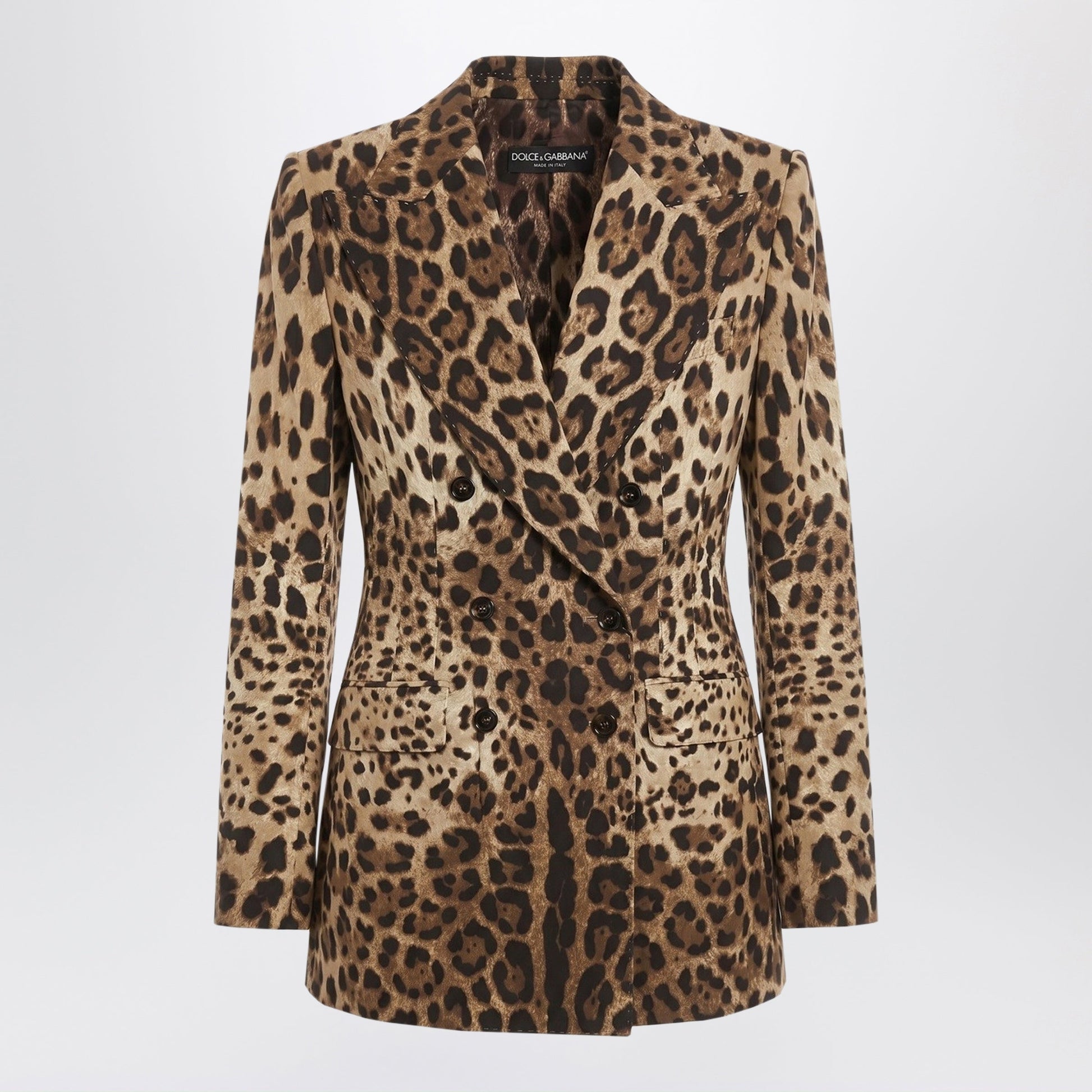 Dolce&Gabbana Leopard-Print Double-Breasted Wool Jacket Women DOLCE & GABBANA