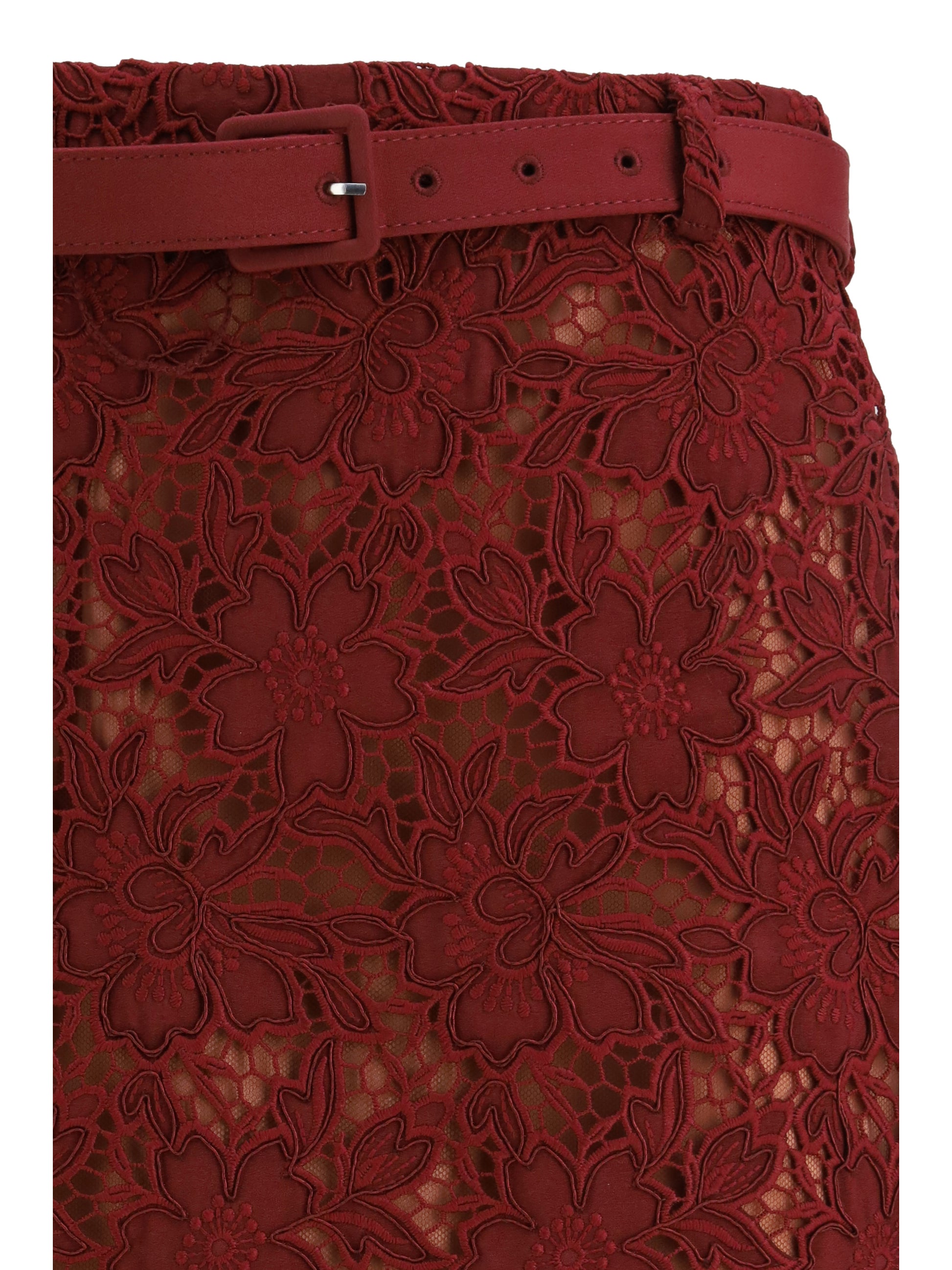 Self-Portrait Women Guipure Lace Midi Skirt SELF-PORTRAIT