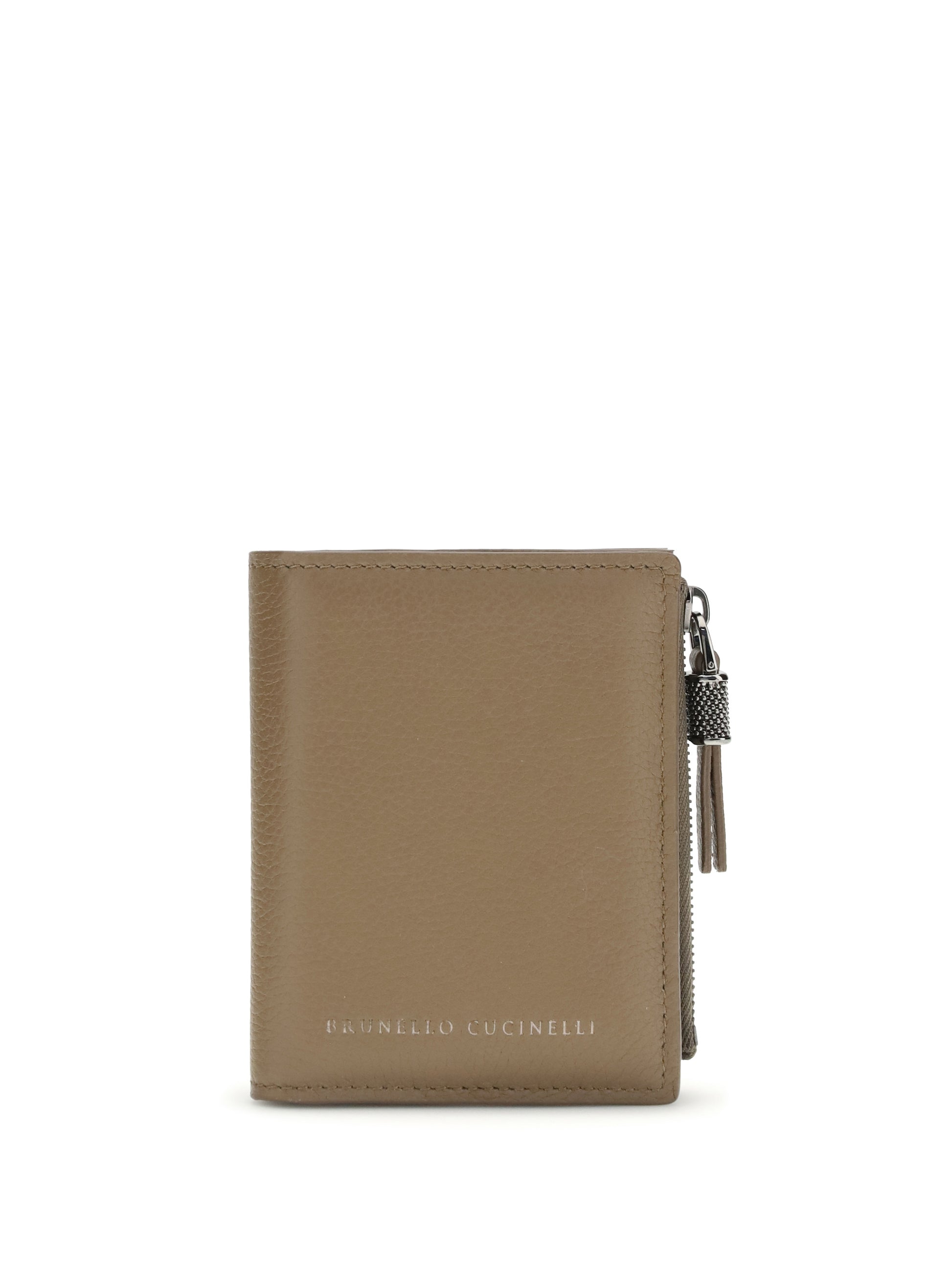 Brunello Cucinelli Women Leather Wallet With Grain And Shiny Zipper Pull BRUNELLO CUCINELLI