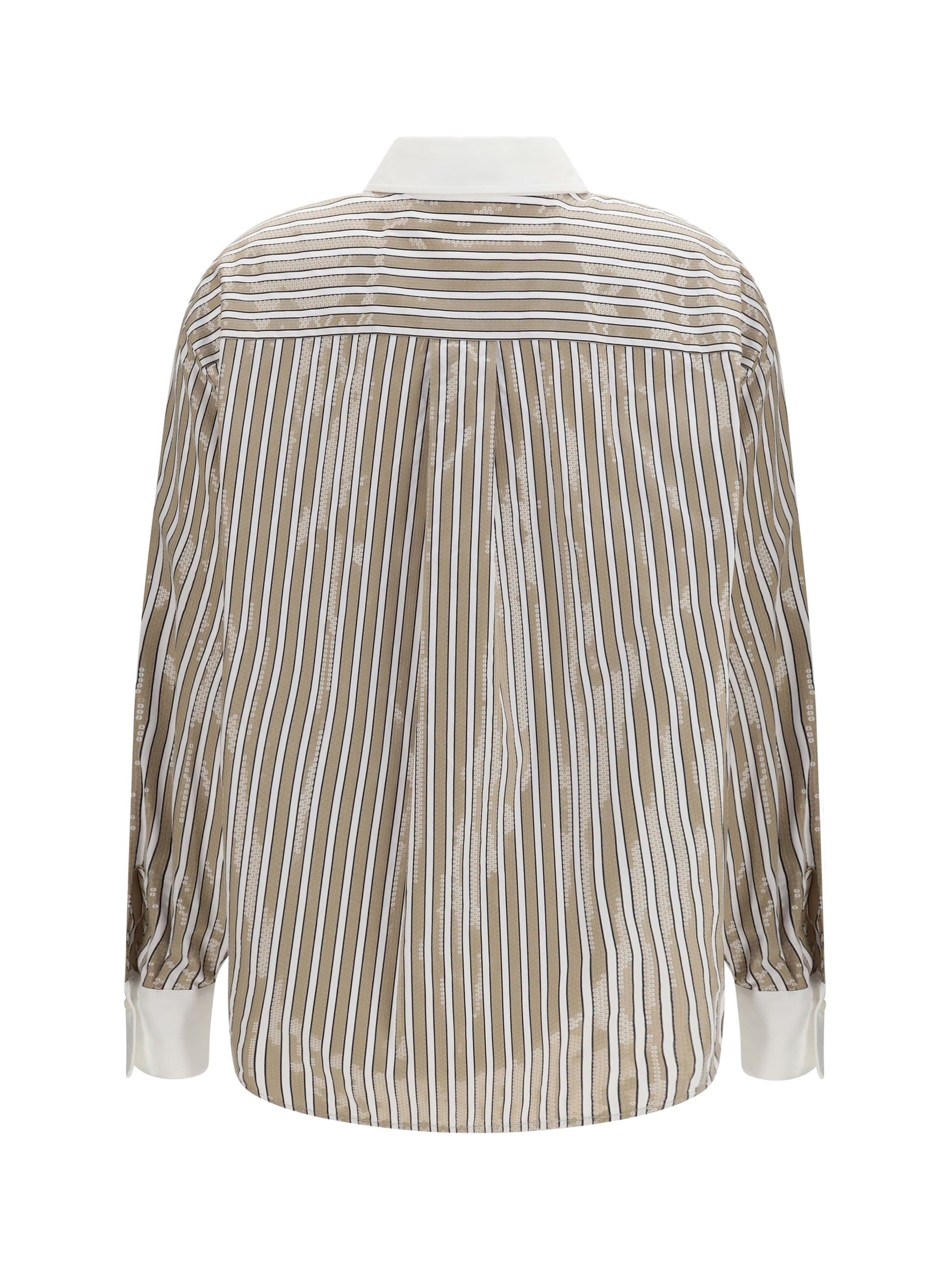 Brunello Cucinelli Women Dazzling Stripes Cotton Shirt BRUNELLO CUCINELLI