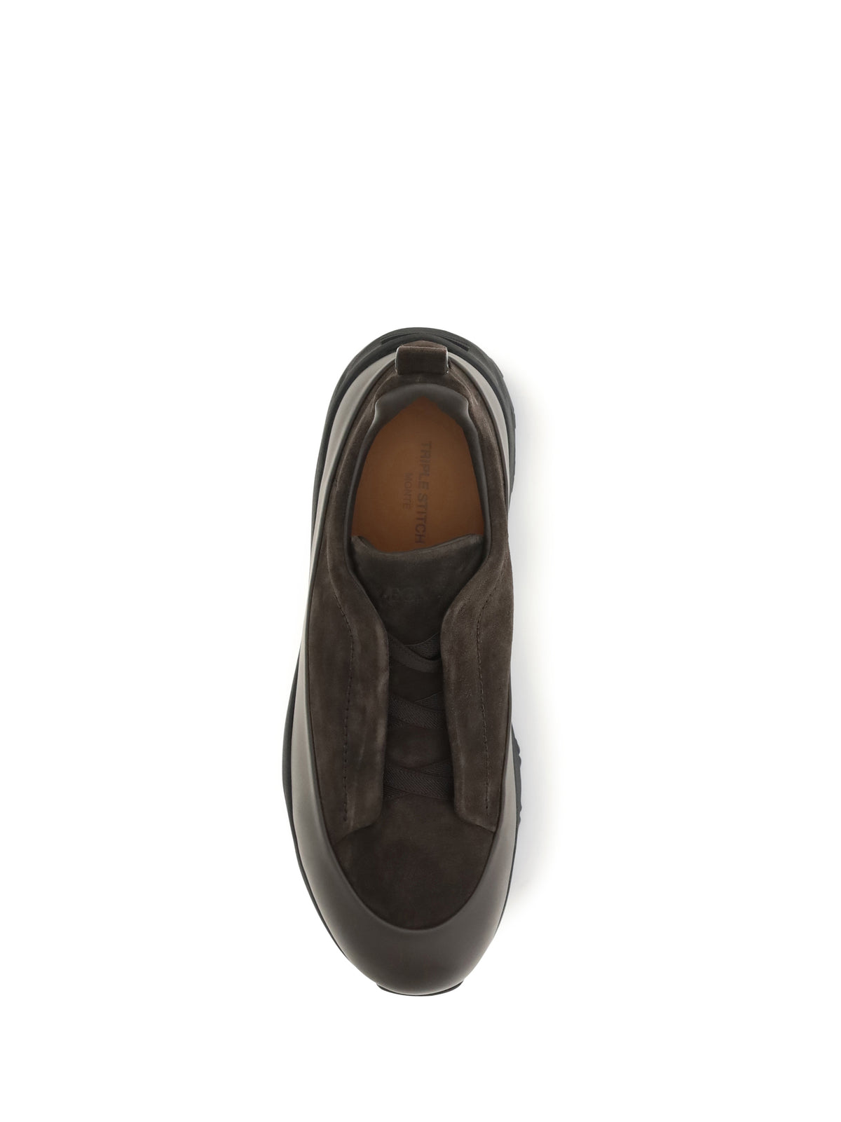 Zegna Men Triple Stitch™ Monte Leather And Suede Sneakers ZEGNA