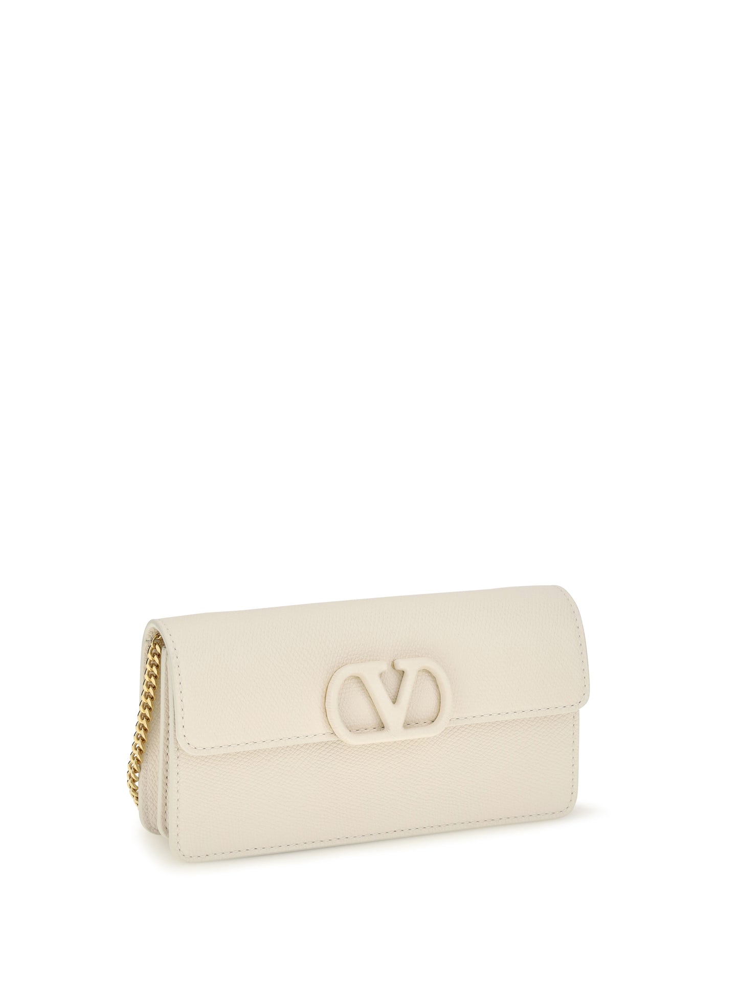 Valentino Garavani Women Vlogo Signature Grainy Calfskin Chain Wallet VALENTINO GARAVANI